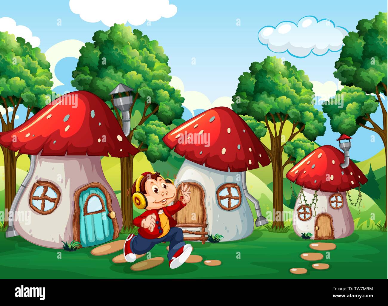 Singe à la fantasy land illustration Illustration de Vecteur