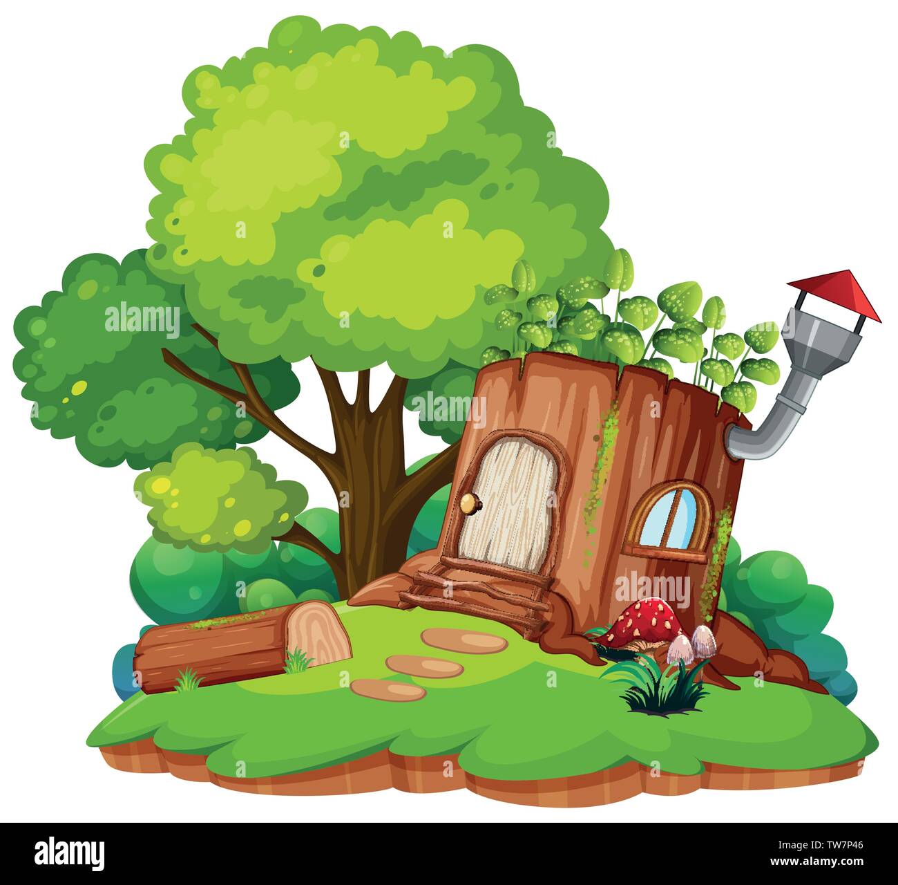 Un pays imaginaire sur fond blanc illustration Illustration de Vecteur