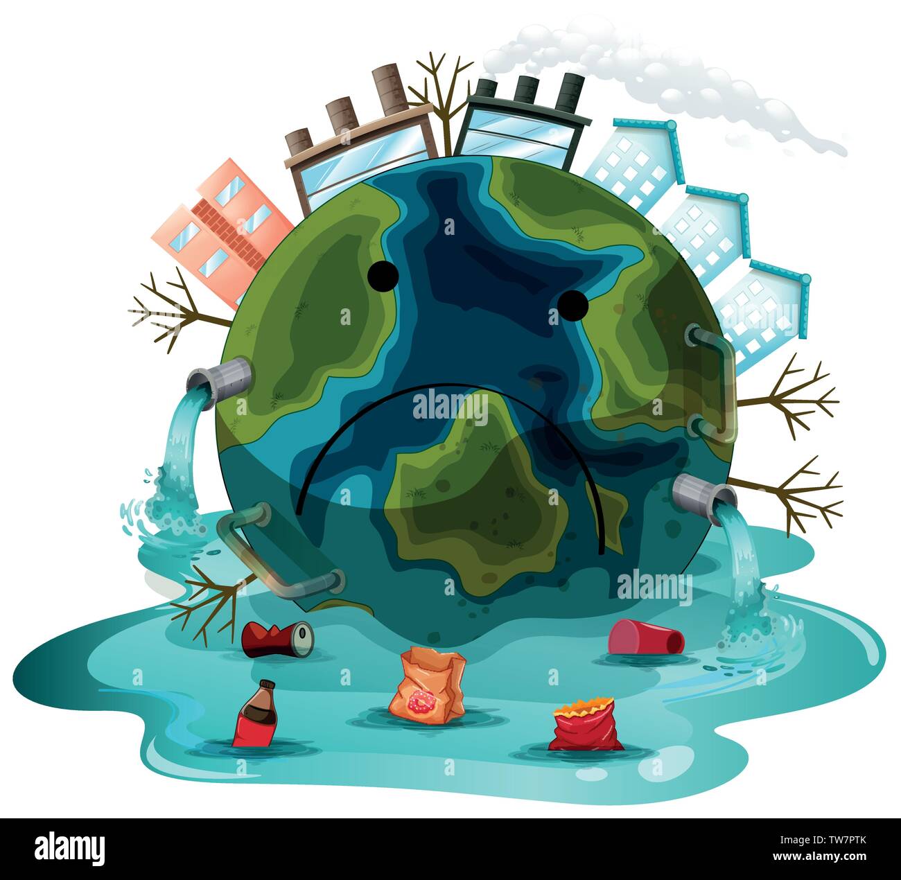 Une icône de la terre polluée illustration Image Vectorielle Stock - Alamy