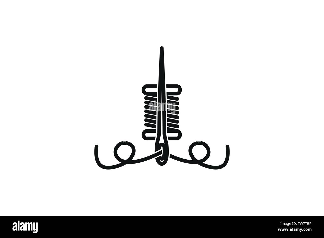 Aiguille et fil, adapter les dessins de logos Inspiration isolé sur fond blanc Illustration de Vecteur