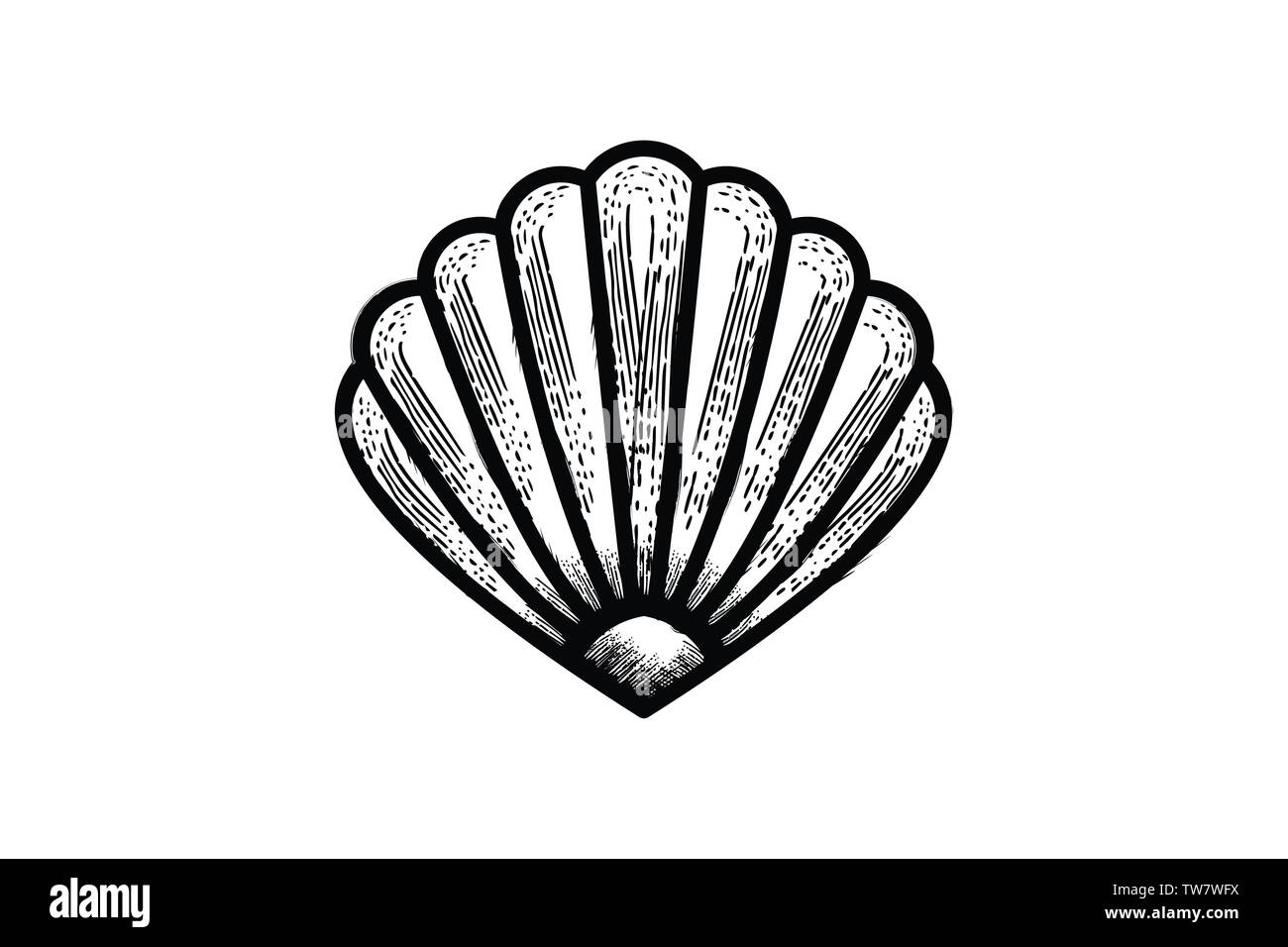 Shell, huîtres, les pétoncles logo design Dessins Inspiration isolé sur fond blanc Illustration de Vecteur