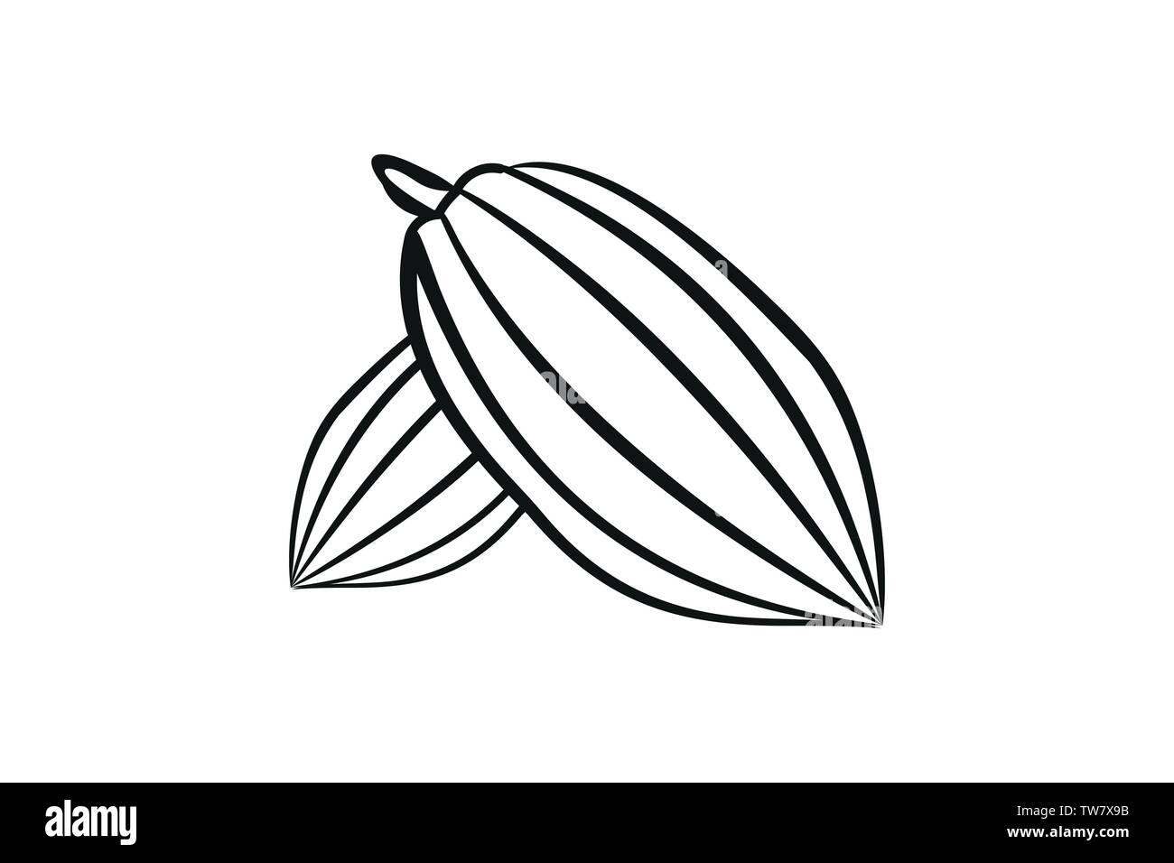 La ligne mono de cacao, dessins de logos Inspiration isolé sur fond blanc Illustration de Vecteur