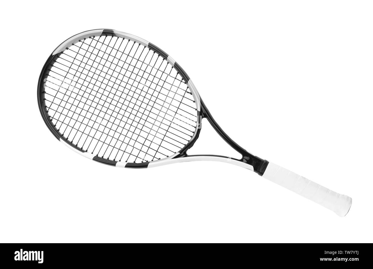Raquette de tennis sur fond blanc Banque D'Images