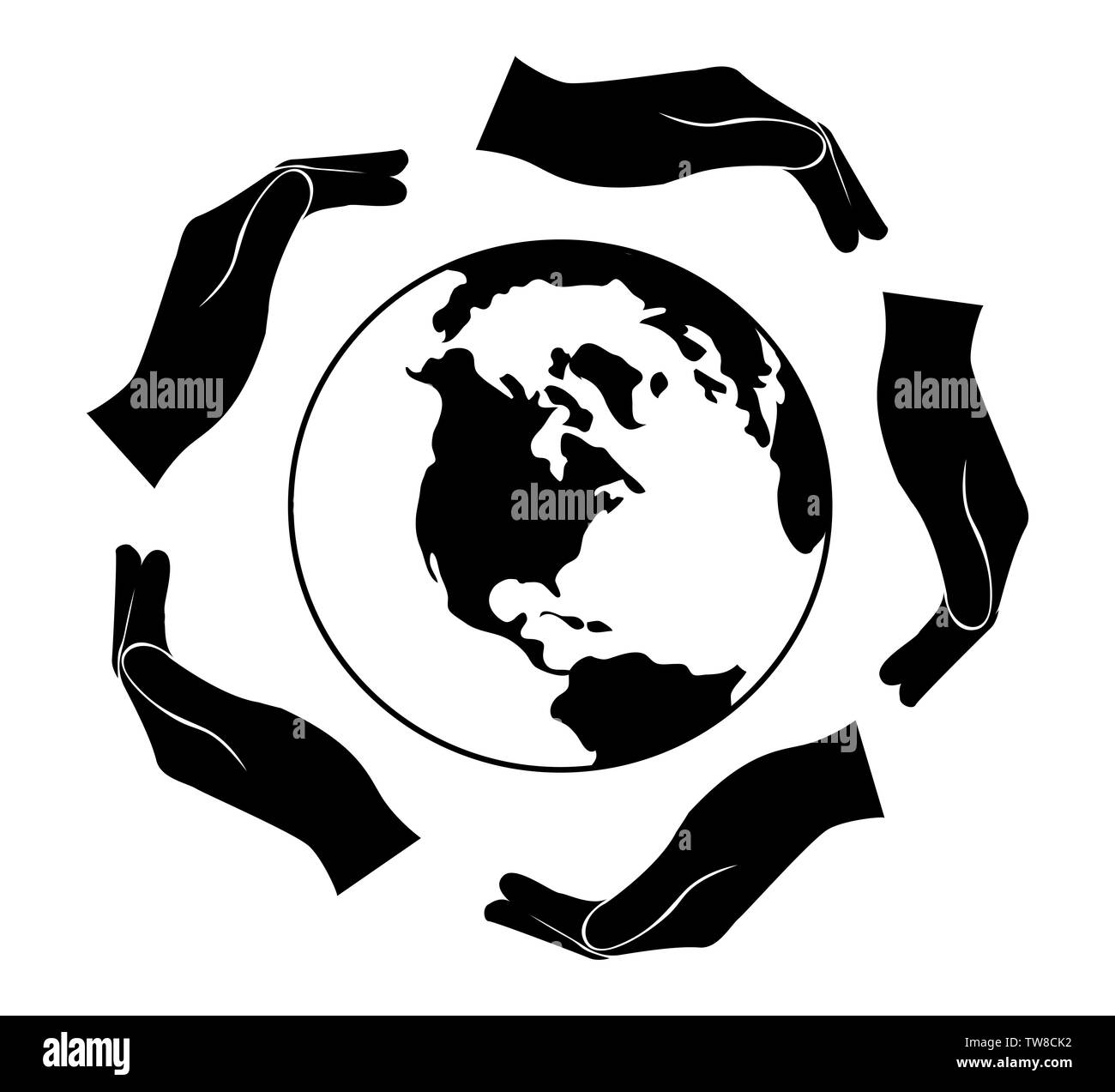 Hands holding world Banque D'Images