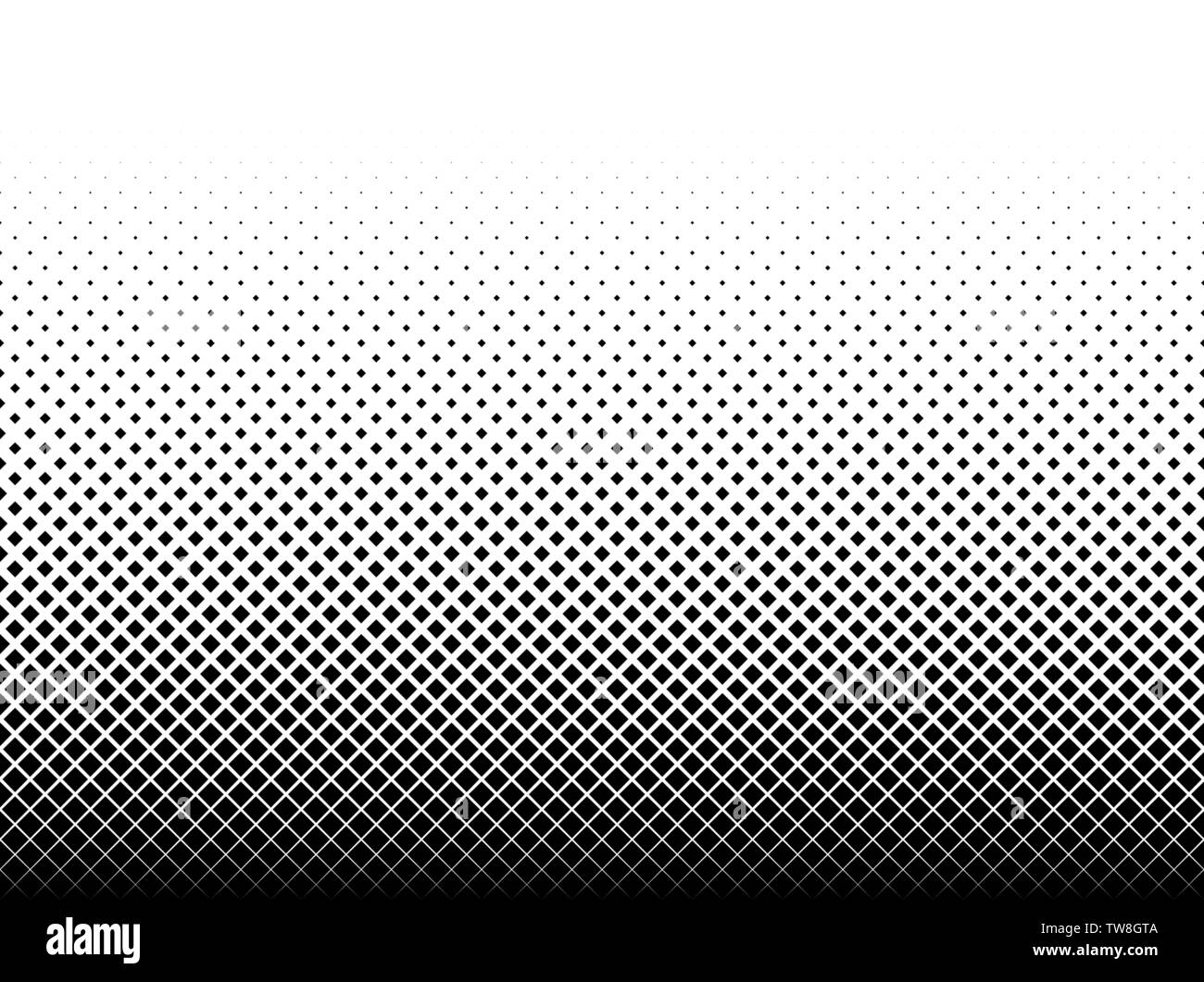 Motif géométrique des carrés noirs sur fond blanc.Seamless dans une direction. Illustration de Vecteur