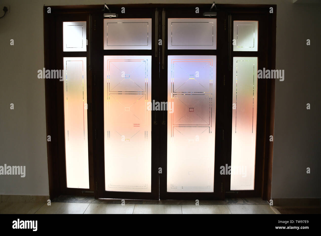 Fenêtre en verre translucide Banque D'Images