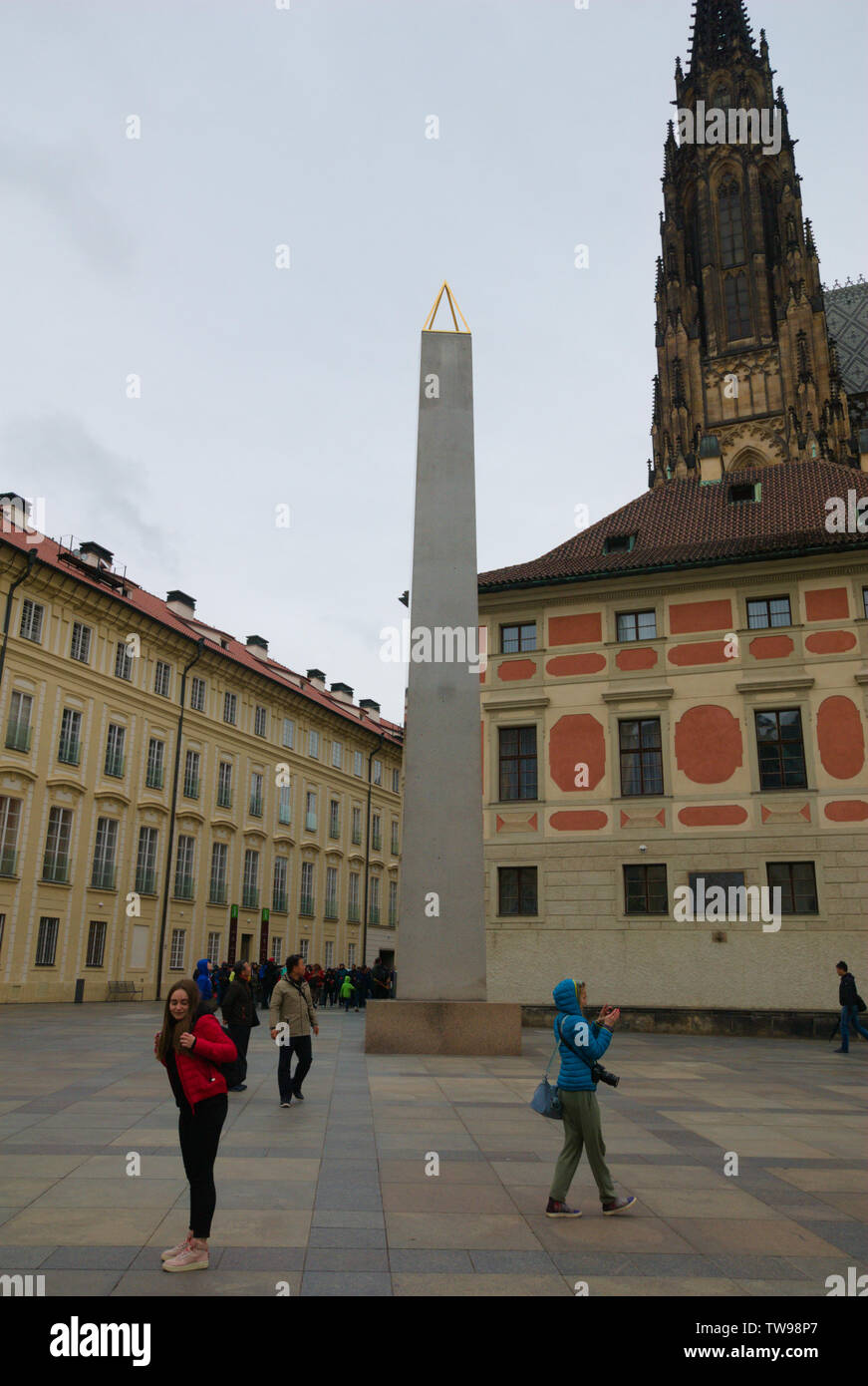 Le château de Prague Obélisque (ou Mrákotínský monolit / Mrákotín Monolth) à Prague, République Tchèque Banque D'Images