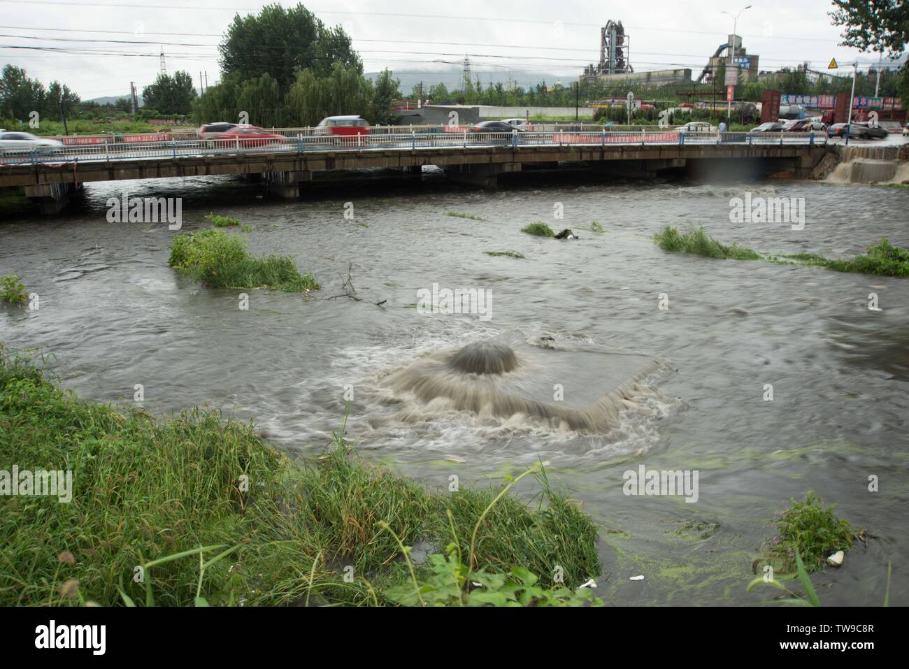 14 août 2018 Province de Hebei Qinhuangdao ville forte pluie Banque D'Images