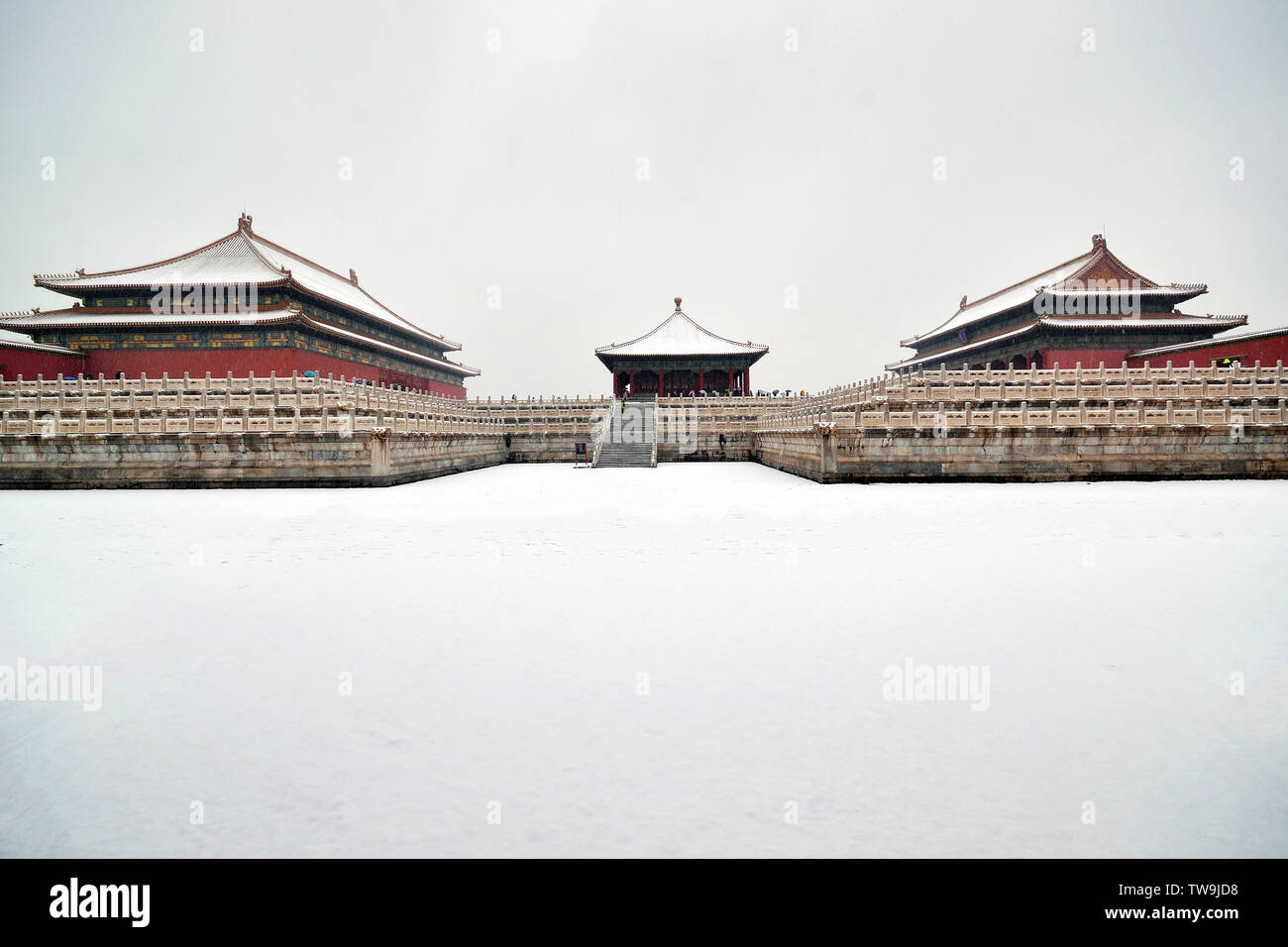 Cité interdite dans la neige Banque D'Images