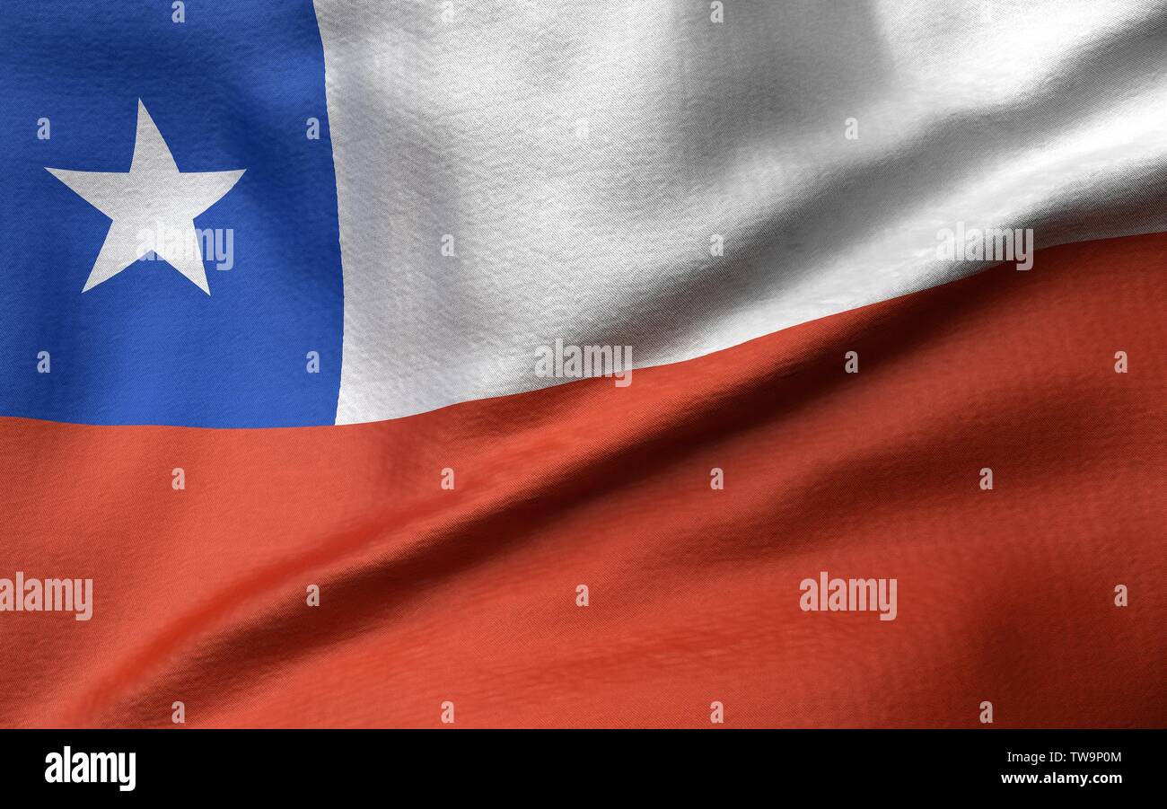 3D Illustration de drapeau du Chili Banque D'Images
