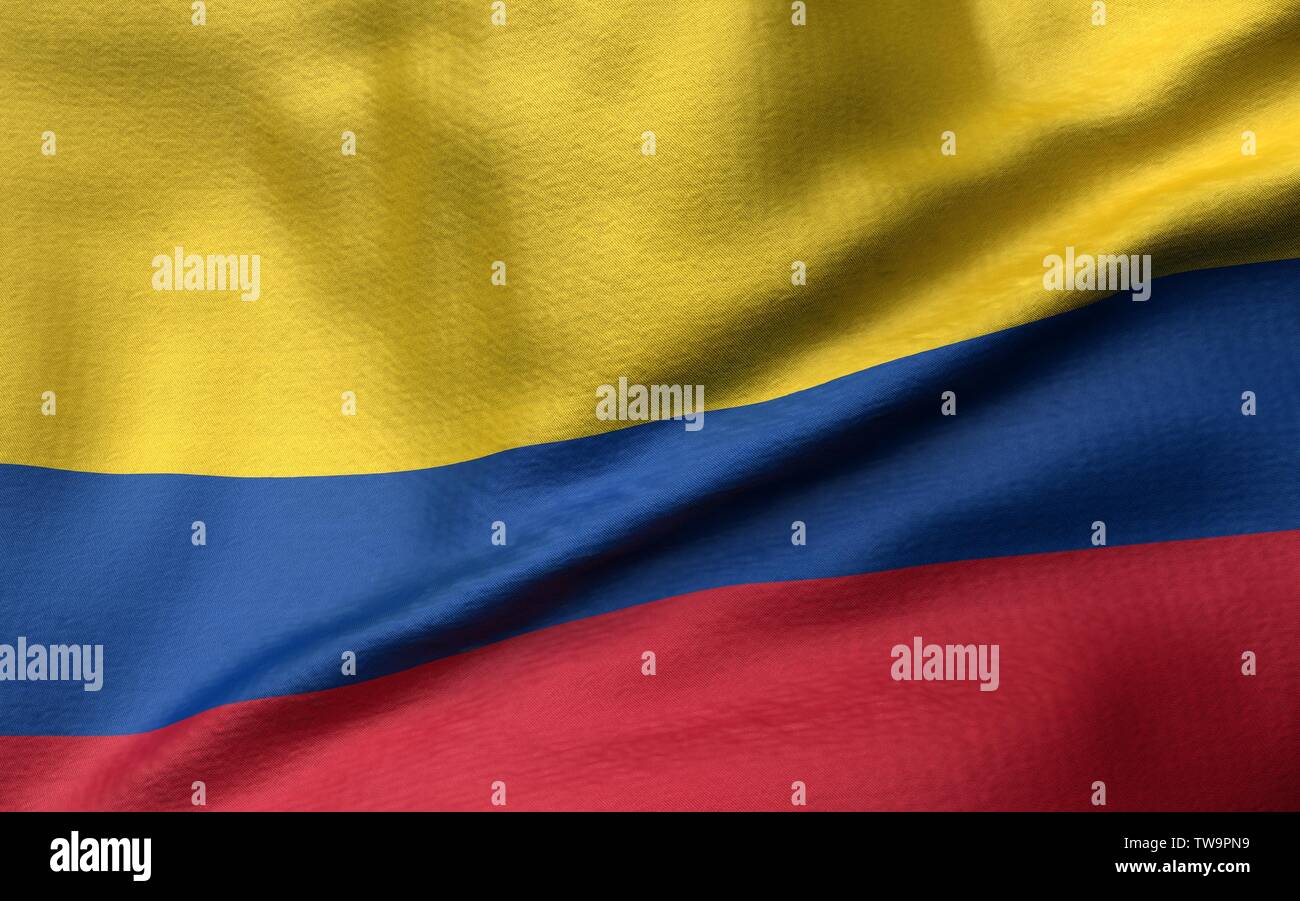 3D Illustration de la Colombie d'un drapeau Banque D'Images