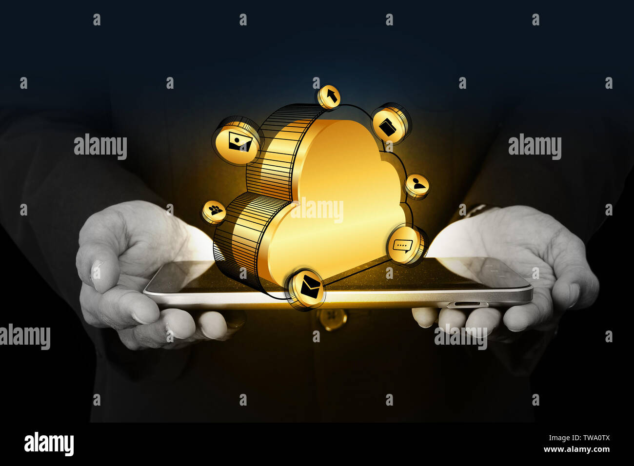Le concept de cloud computing Banque D'Images