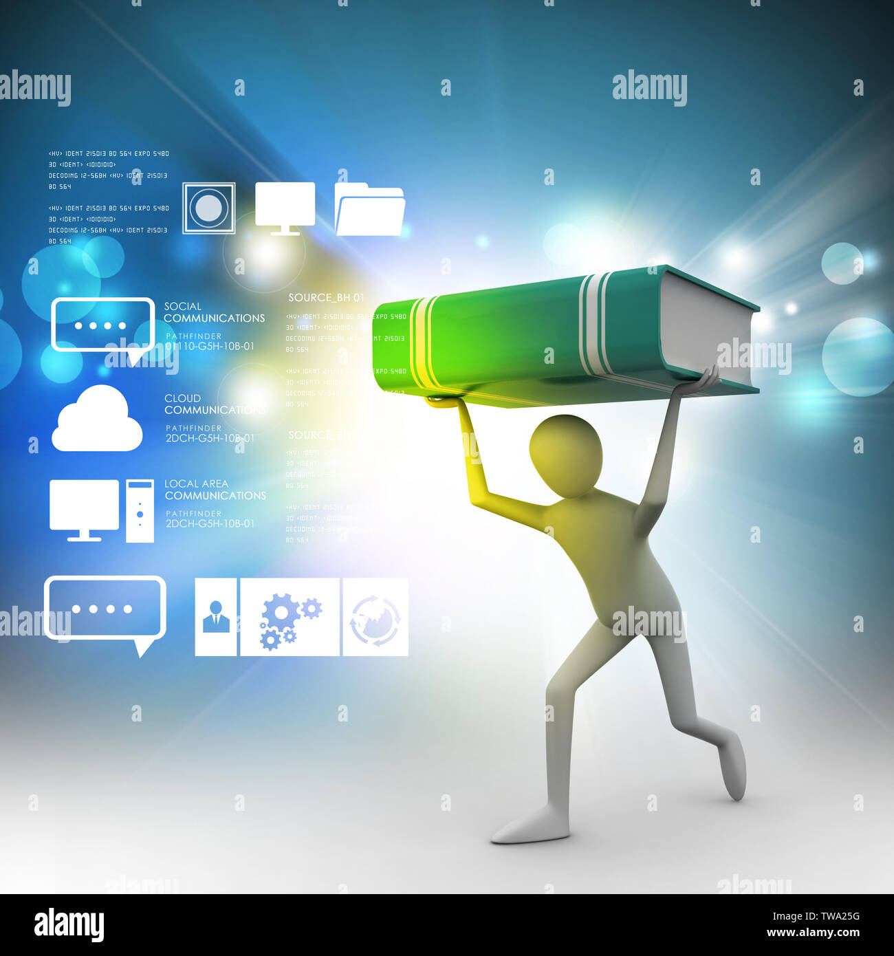 3d man portant le texte de la loi Banque D'Images