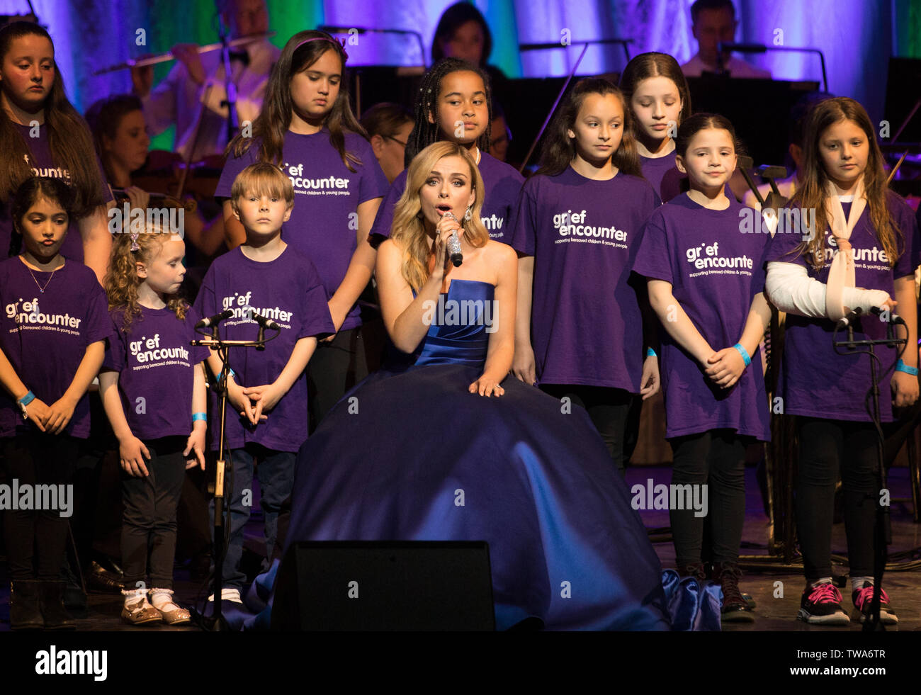 Katherine Jenkins en prestation au London Palladium avec : Katherine Jenkins, deuil Rencontre Chorale pour enfants où : London, Royaume-Uni Quand : 18 mai 2019 Credit : Phil Lewis/WENN.com Banque D'Images