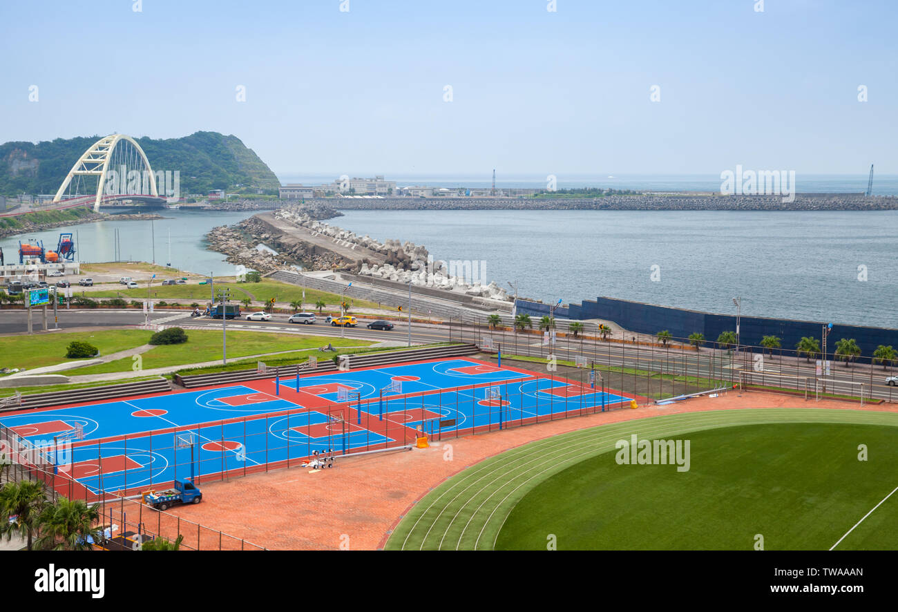 Keelung, Taïwan - septembre 7, 2018 : Terrains de Sport de la National Taiwan Ocean University Banque D'Images