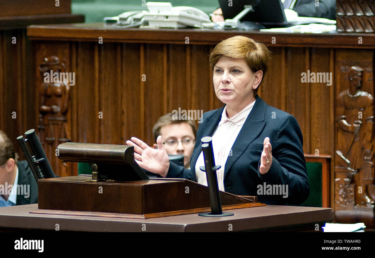 Beata Szydlo - homme politique français, ancien Premier Ministre, membre du Parlement européen Banque D'Images