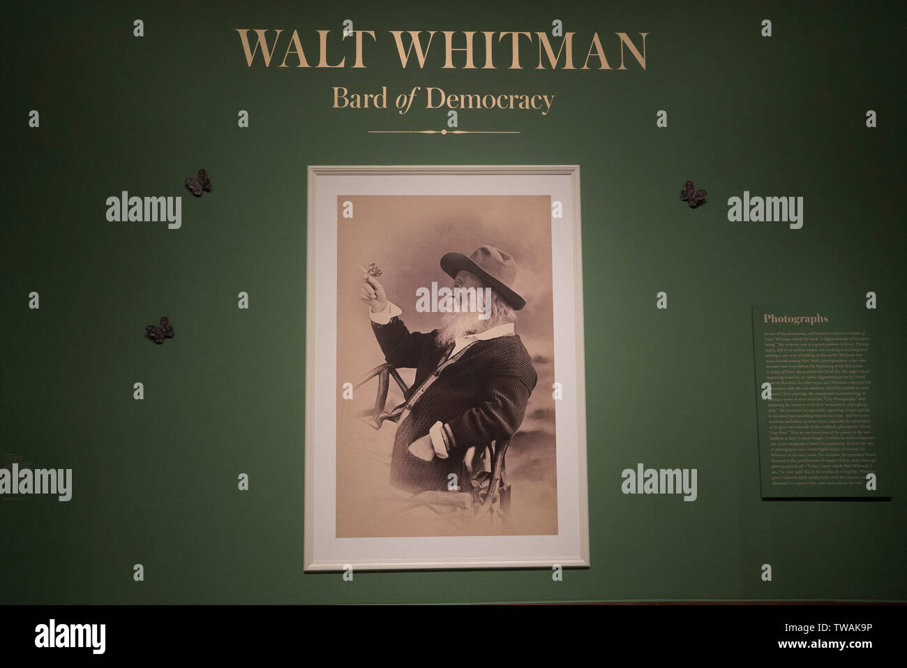 Une exposition sur Walt Whitman à la Morgan Library & Museum à Manhattan célèbre le 200e anniversaire de la naissance du poète. Banque D'Images