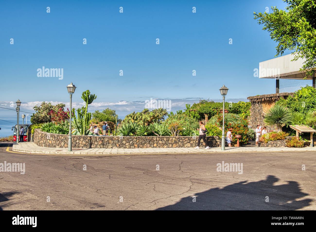 17.09.2018. La Palma, Îles Canaries, Espagne. Les touristes se rendant sur le Jardin La Era, La Palma, Canary Islands Banque D'Images