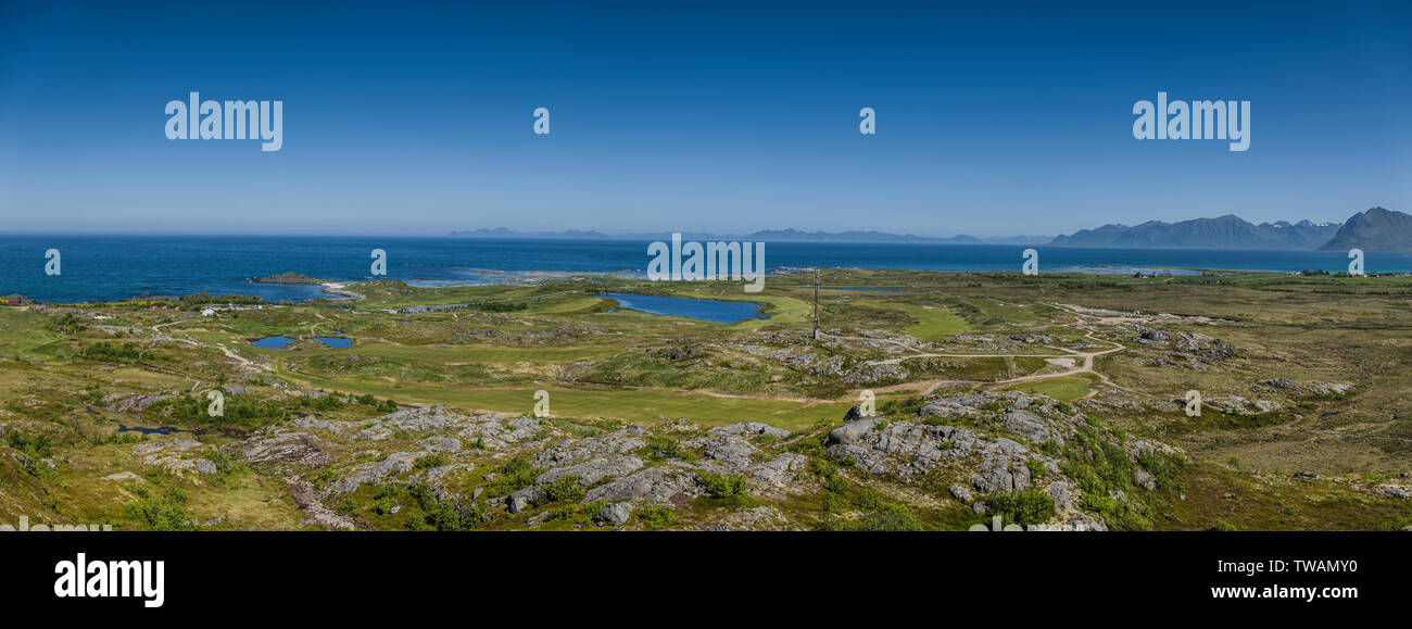 Les Lofoten Links golf course, Hestegård Hov, Norvège Banque D'Images