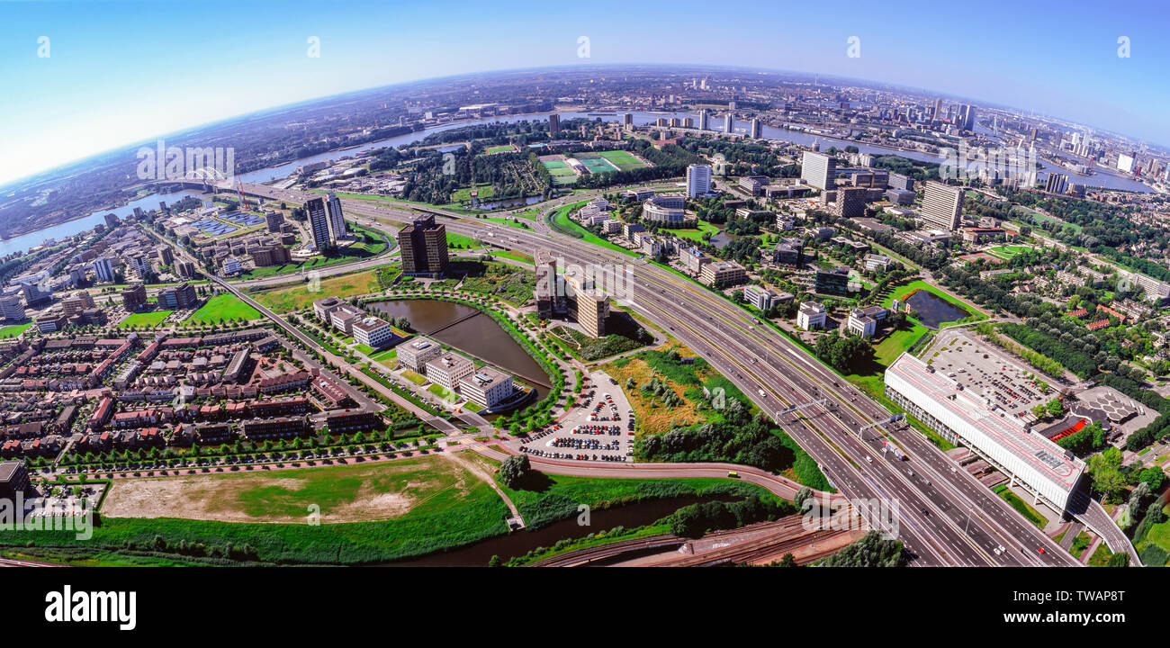 Panorama luchtfoto van de Capelle aan den IJssel Banque D'Images
