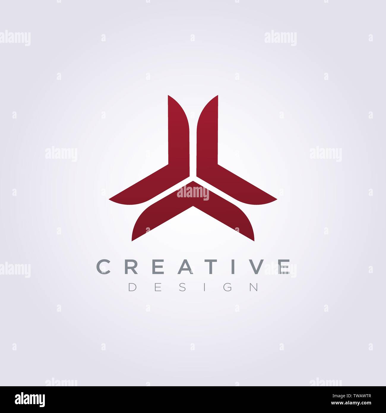 Résumé de l'hélice de décoration triangle symbole vecteur Conception Modèle Logo Icône. Illustration de Vecteur