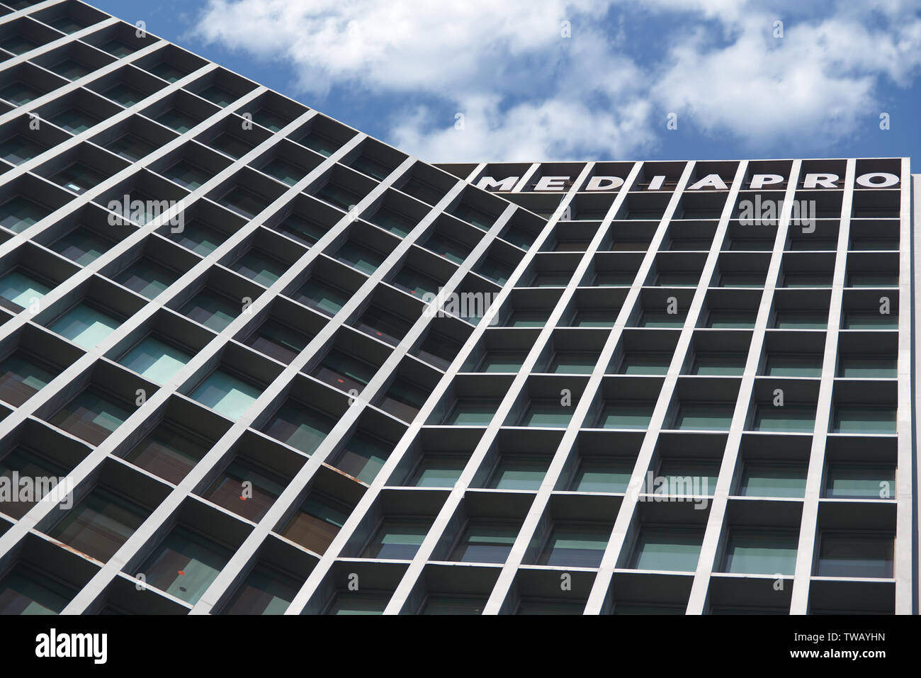 Barcelone, 19 juin 2019 : MEDIAPRO PLAT Produccer siège social à Barcelone Banque D'Images