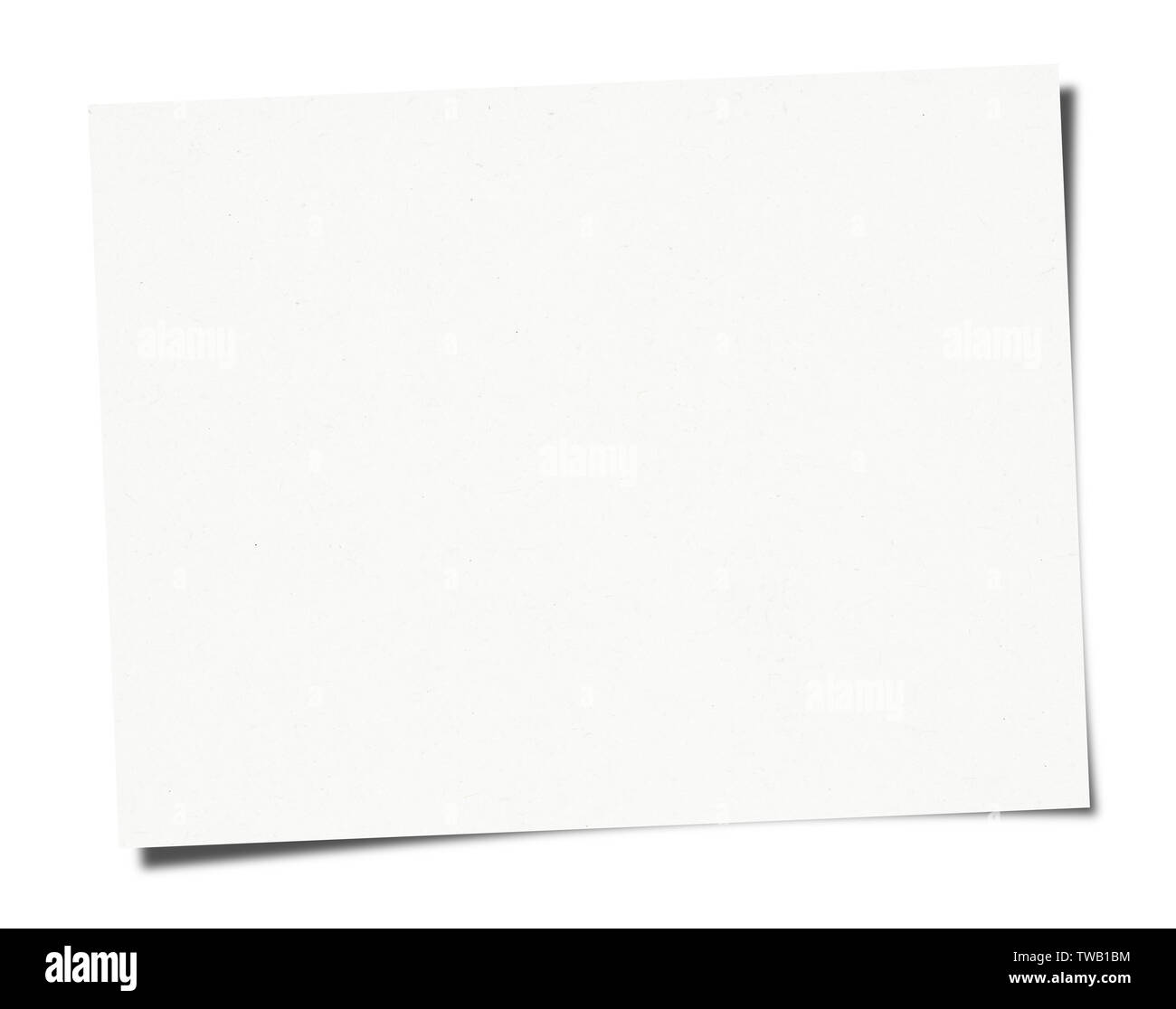 Feuille de papier blanc isolé sur fond blanc Banque D'Images