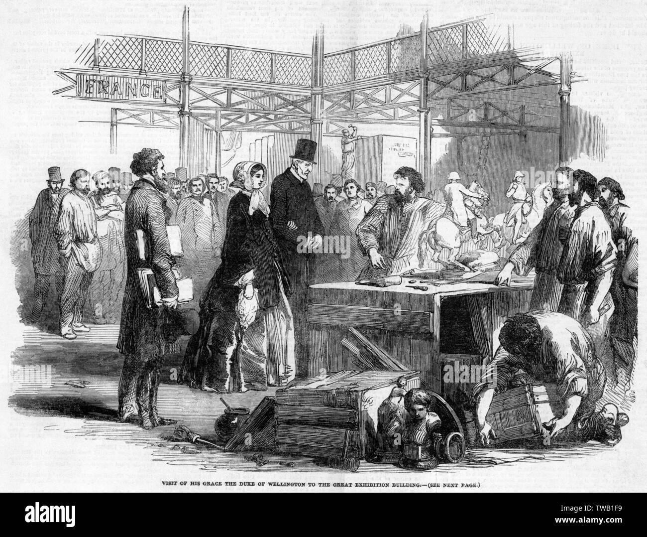 Le duc de Wellington visite la grande exposition 1851 Banque D'Images