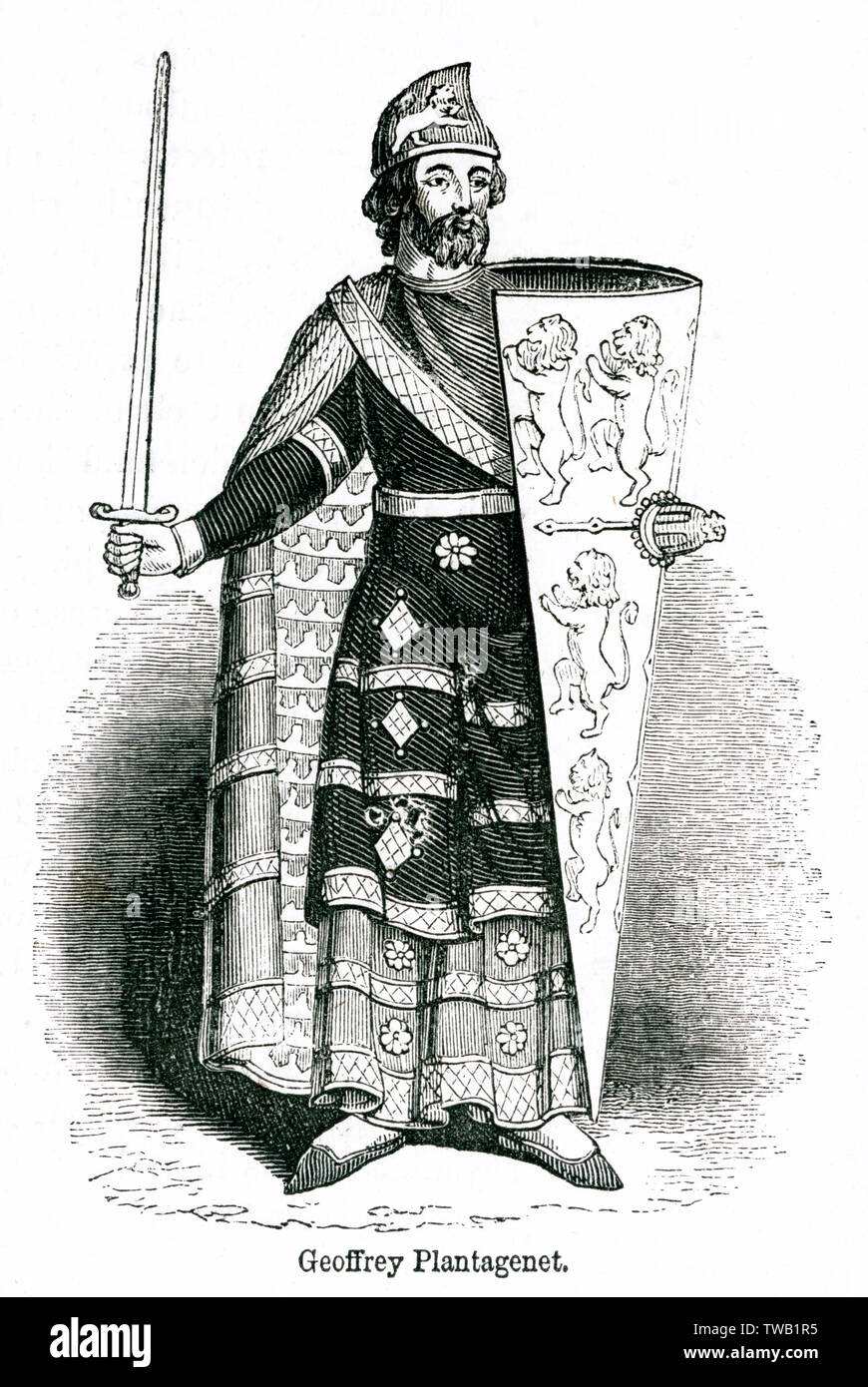 Geoffrey Plantagenet, comte d'Anjou Banque D'Images