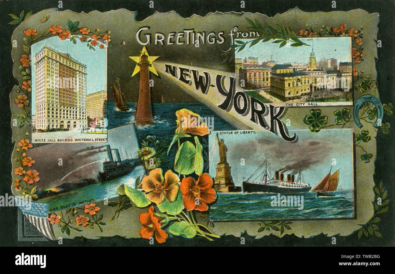 Carte postale de New York, États-Unis Banque D'Images