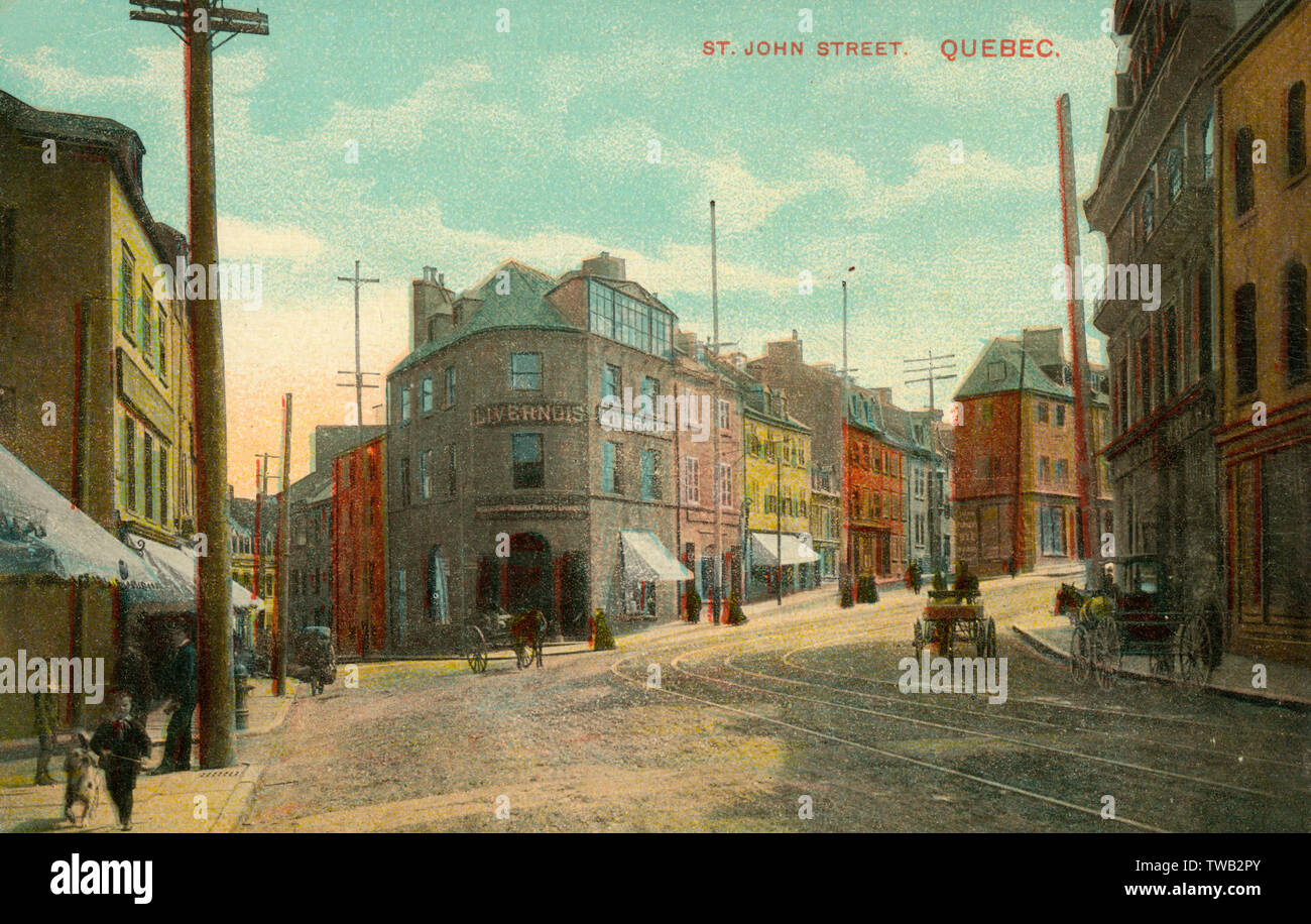 Rue Saint-Jean, Québec, Canada Banque D'Images