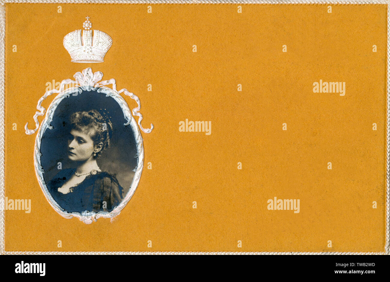 Carte postale rare - Alexandra Feodorovna - impératrice de Russie Banque D'Images