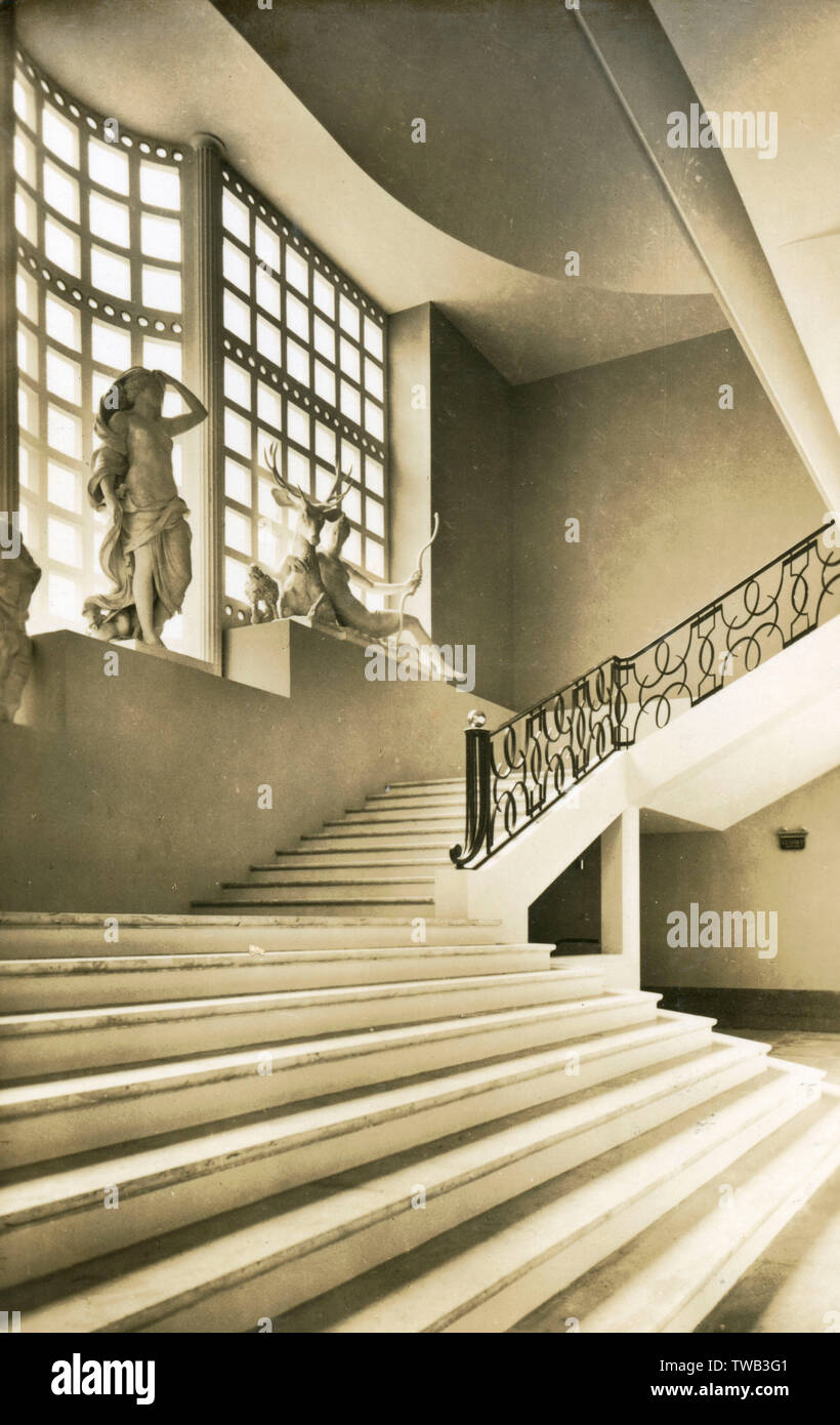 Escalier, entrée, Institut français, South Kensington Banque D'Images