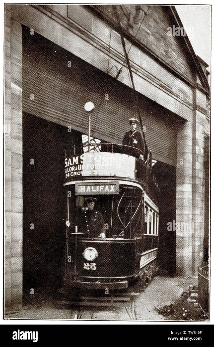 Skircoat Depot, tramway de Halifax Corporation, Halifax Banque D'Images