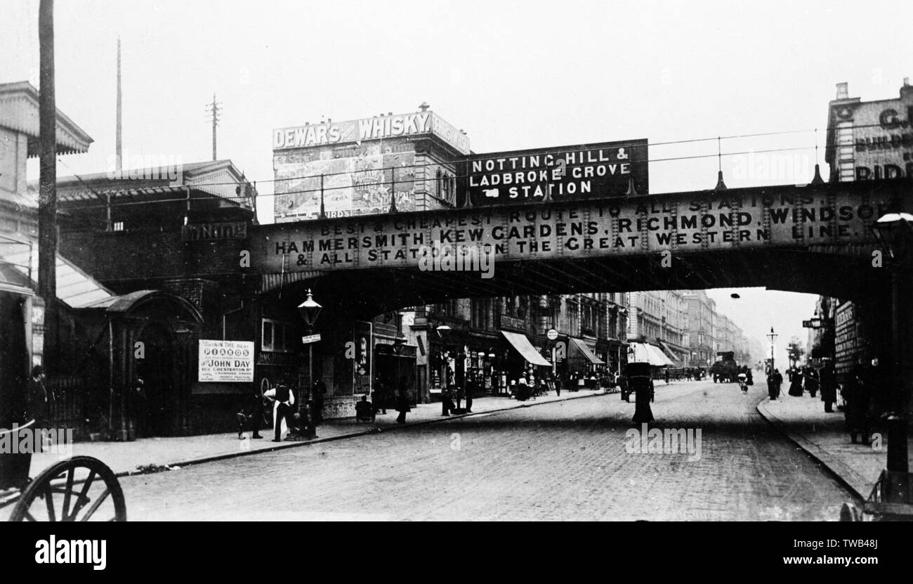 Notting Hill et Ladbroke Grove Station, West London Banque D'Images