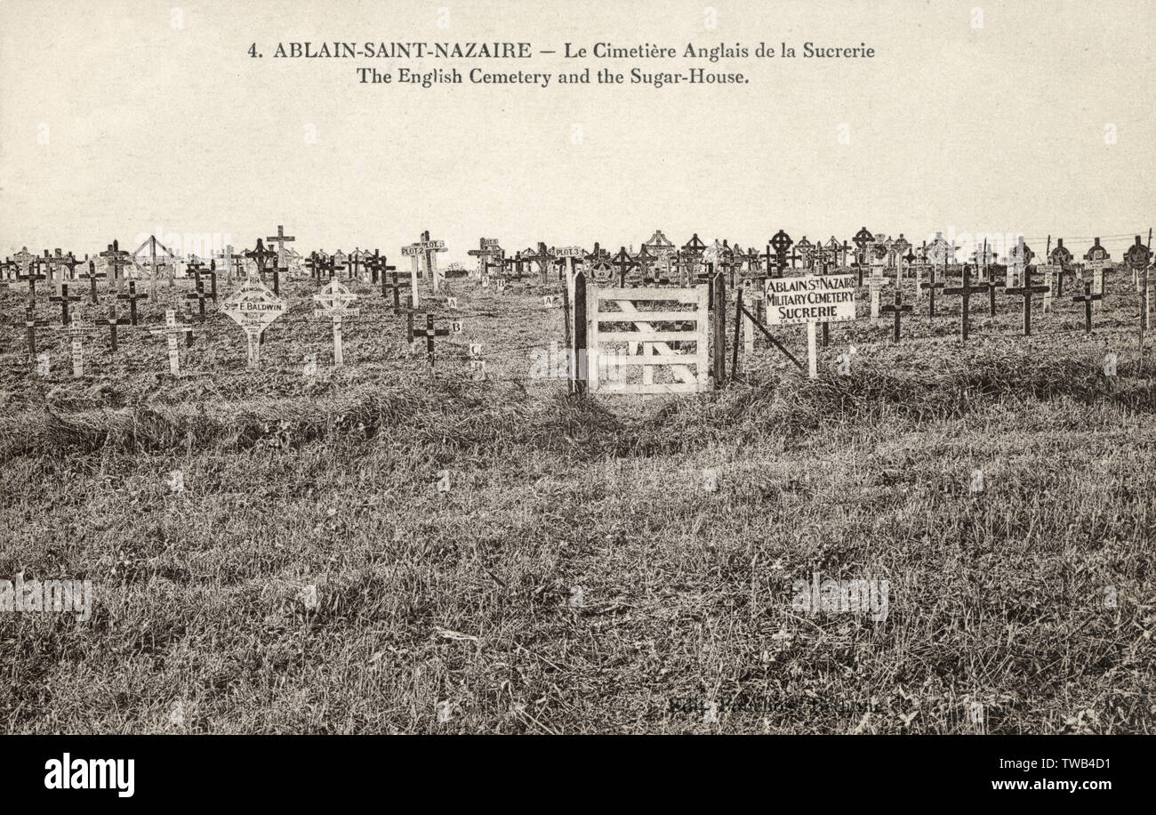 WW1 - Cimetière de Sucrerie - Ablain-Saint-Nazaire Banque D'Images