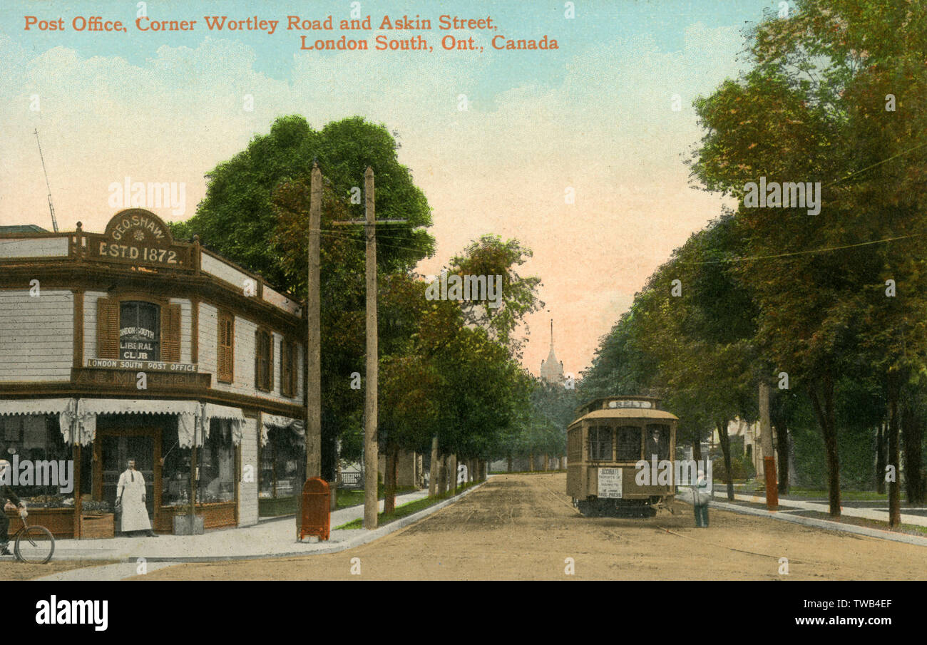 Bureau de poste - Corner Wortley Road et Askin Street (Ontario) Banque D'Images