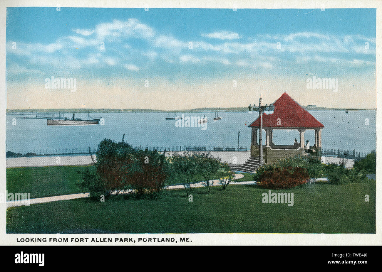 Vue depuis fort Allen Park, Portland, Maine, États-Unis Banque D'Images