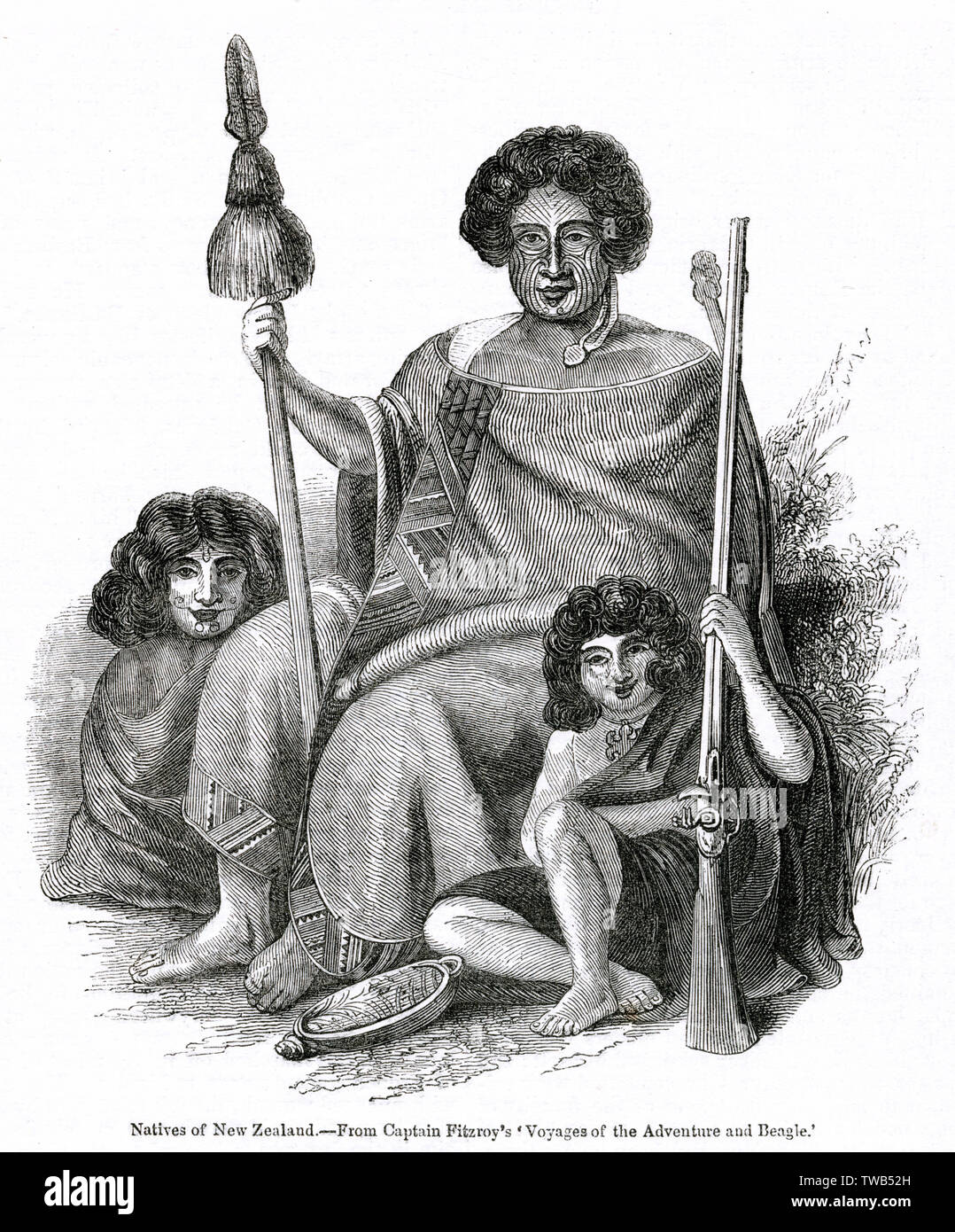 Trois Maoris de Nouvelle-Zélande Banque D'Images