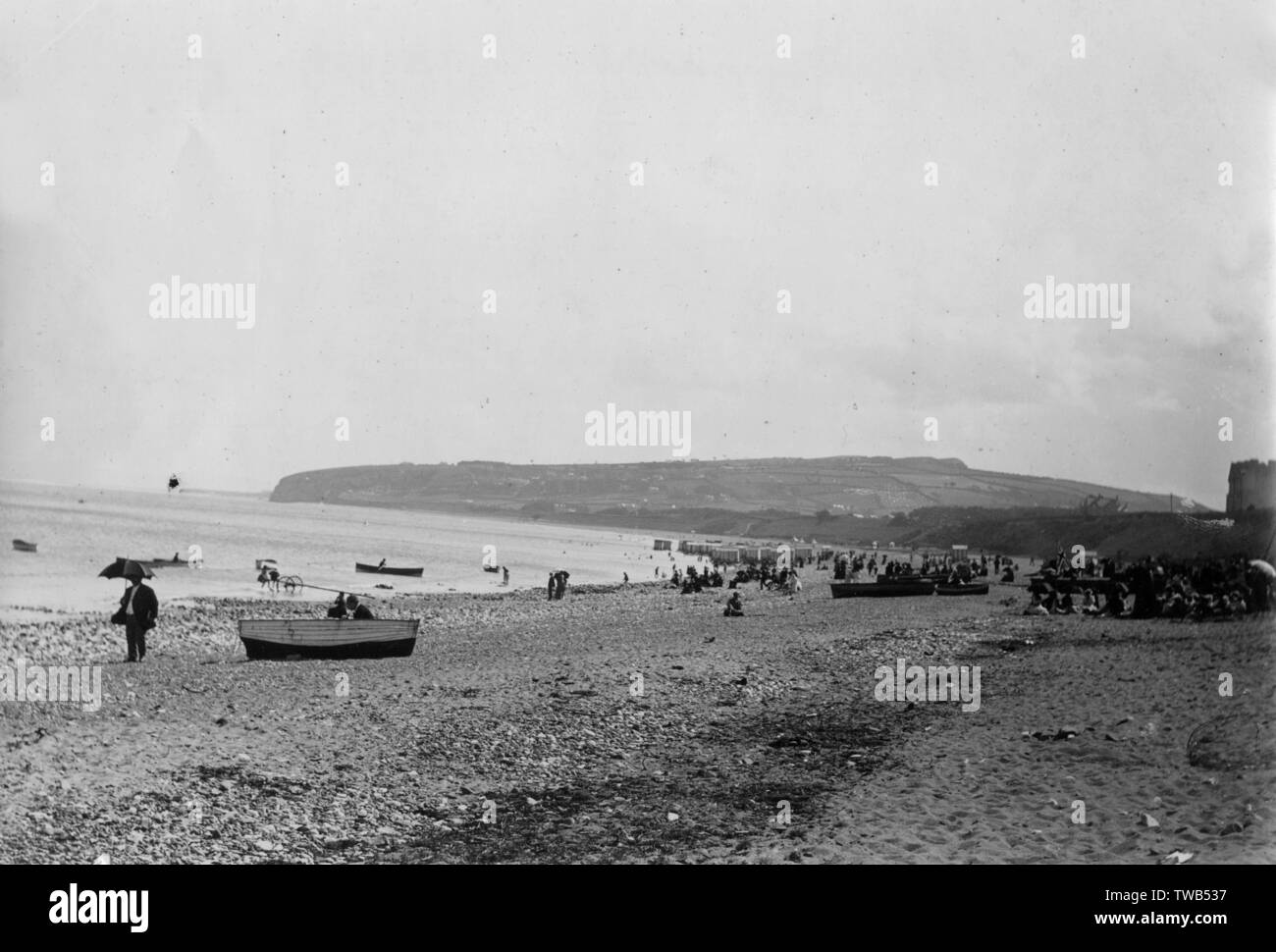 Scène sur la plage à Colwyn Bay, au nord du pays de Galles Banque D'Images