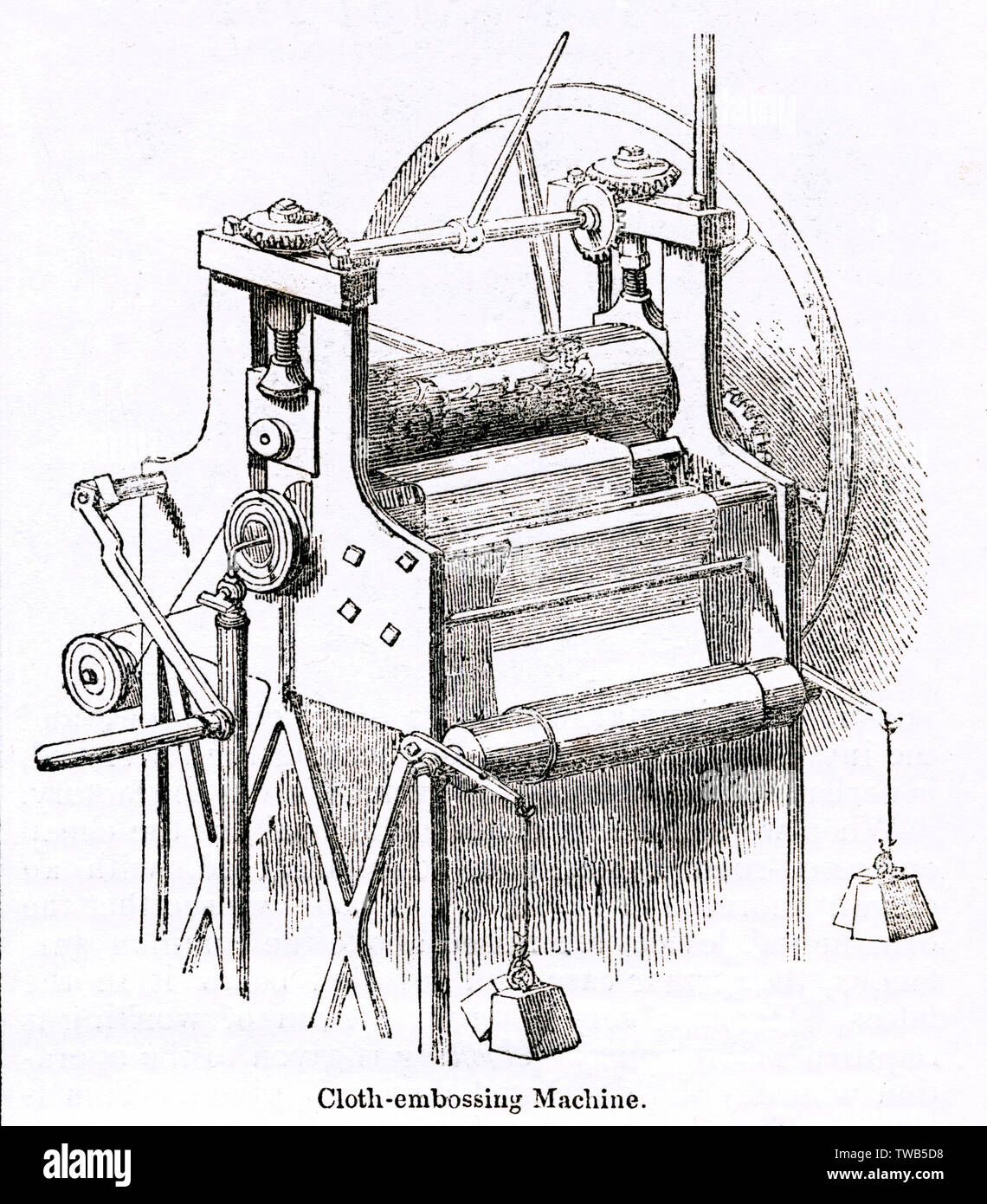 Machine dans un atelier de reliure, ville de Londres Banque D'Images