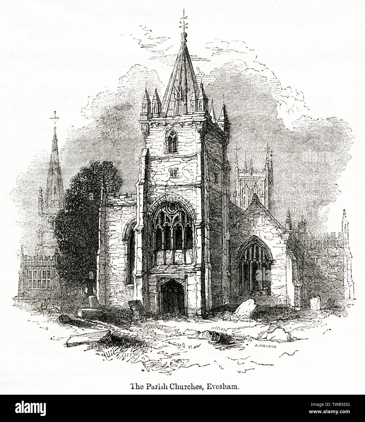 Églises paroissiales d'Evesham, Worcestershire Banque D'Images