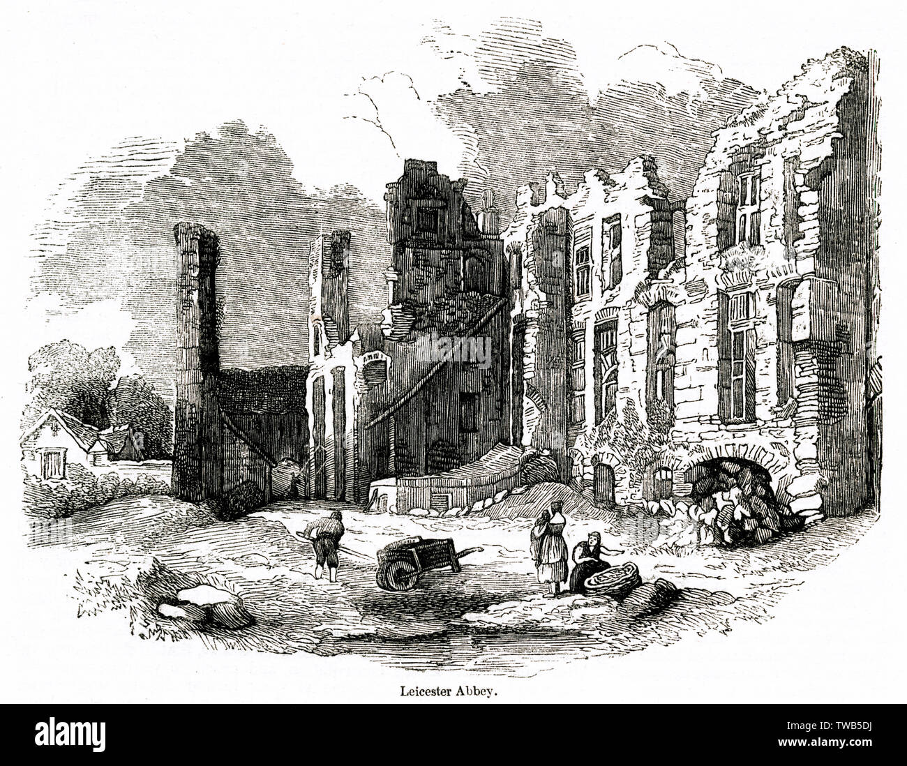 Ruines de l'abbaye de Leicester, Leicestershire Banque D'Images