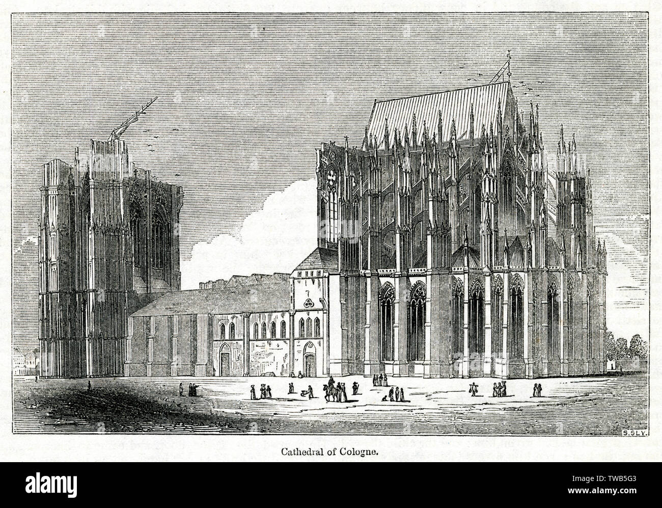 Construction de la cathédrale de Cologne, Allemagne Banque D'Images