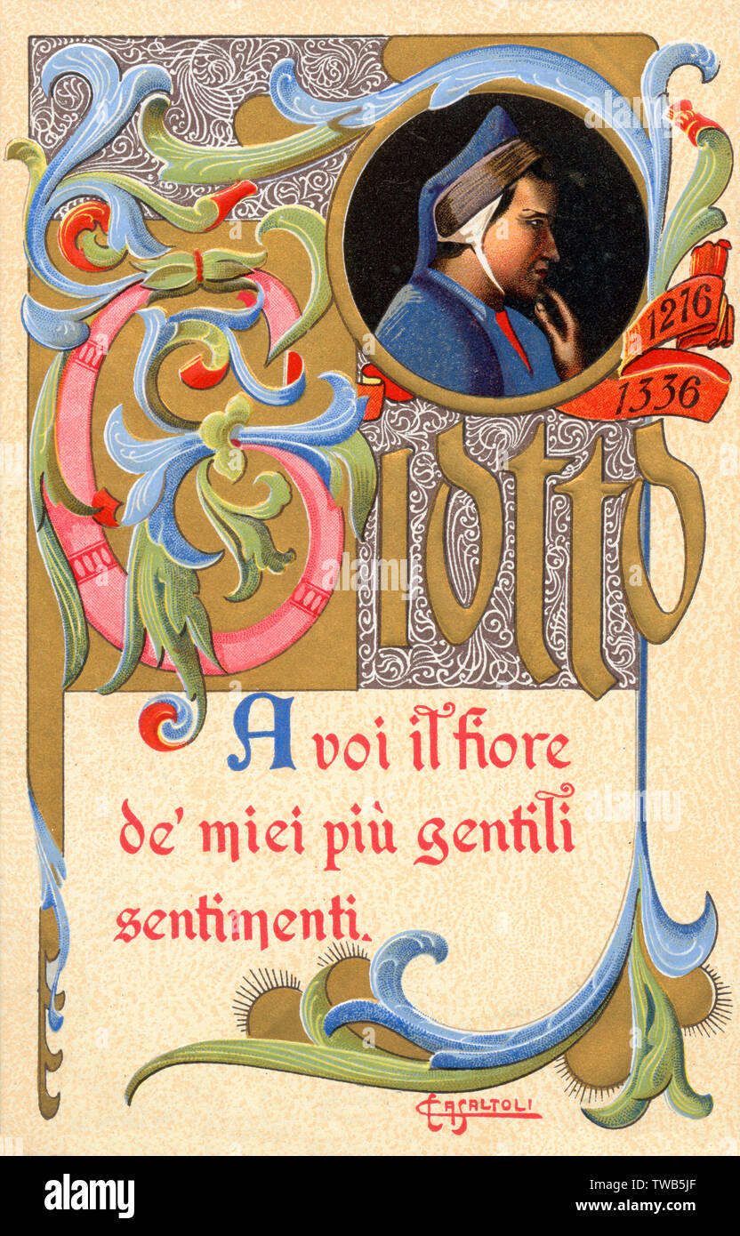 Carte commémorant l'artiste Giotto Banque D'Images