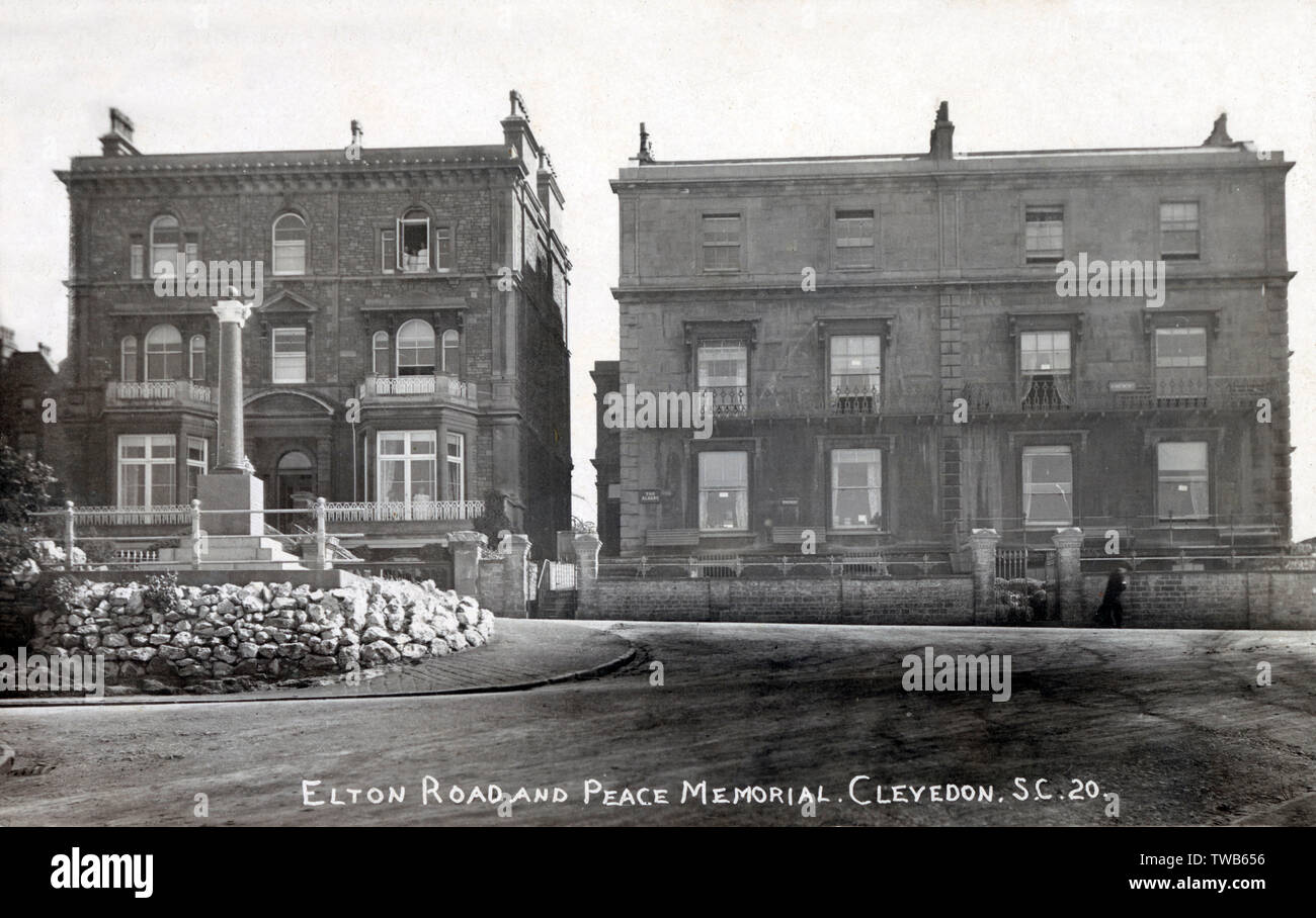 Elton Road et Peace Memorial, Clevedon, Somerset Banque D'Images