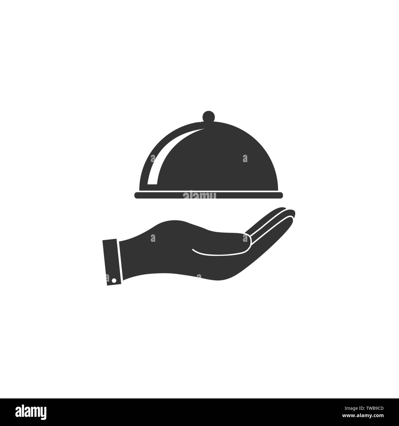 Bac couvert, icône de la main. Vector illustration télévision Illustration de Vecteur