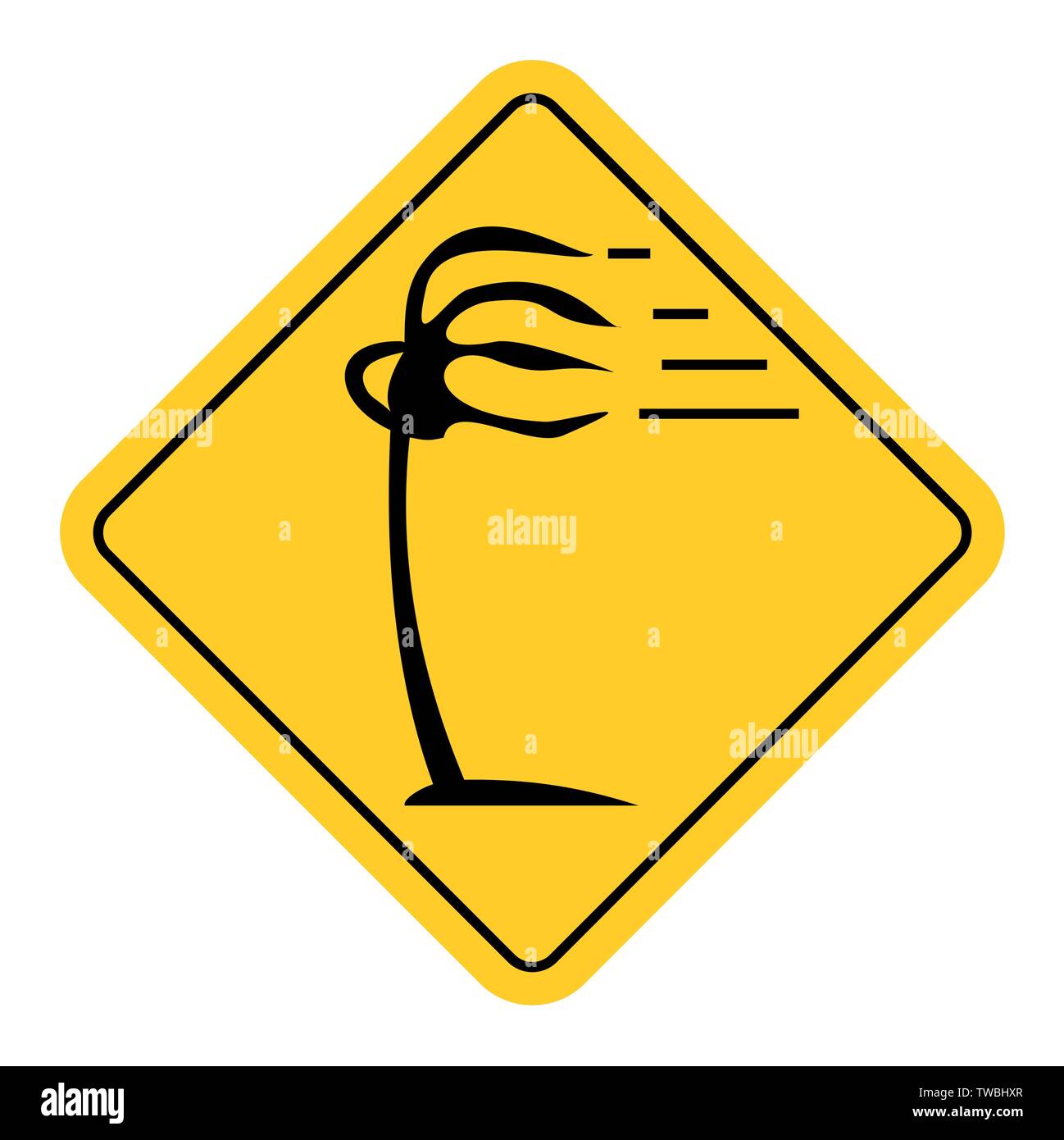 Signe de la circulation du vent isolé sur fond blanc Illustration de Vecteur