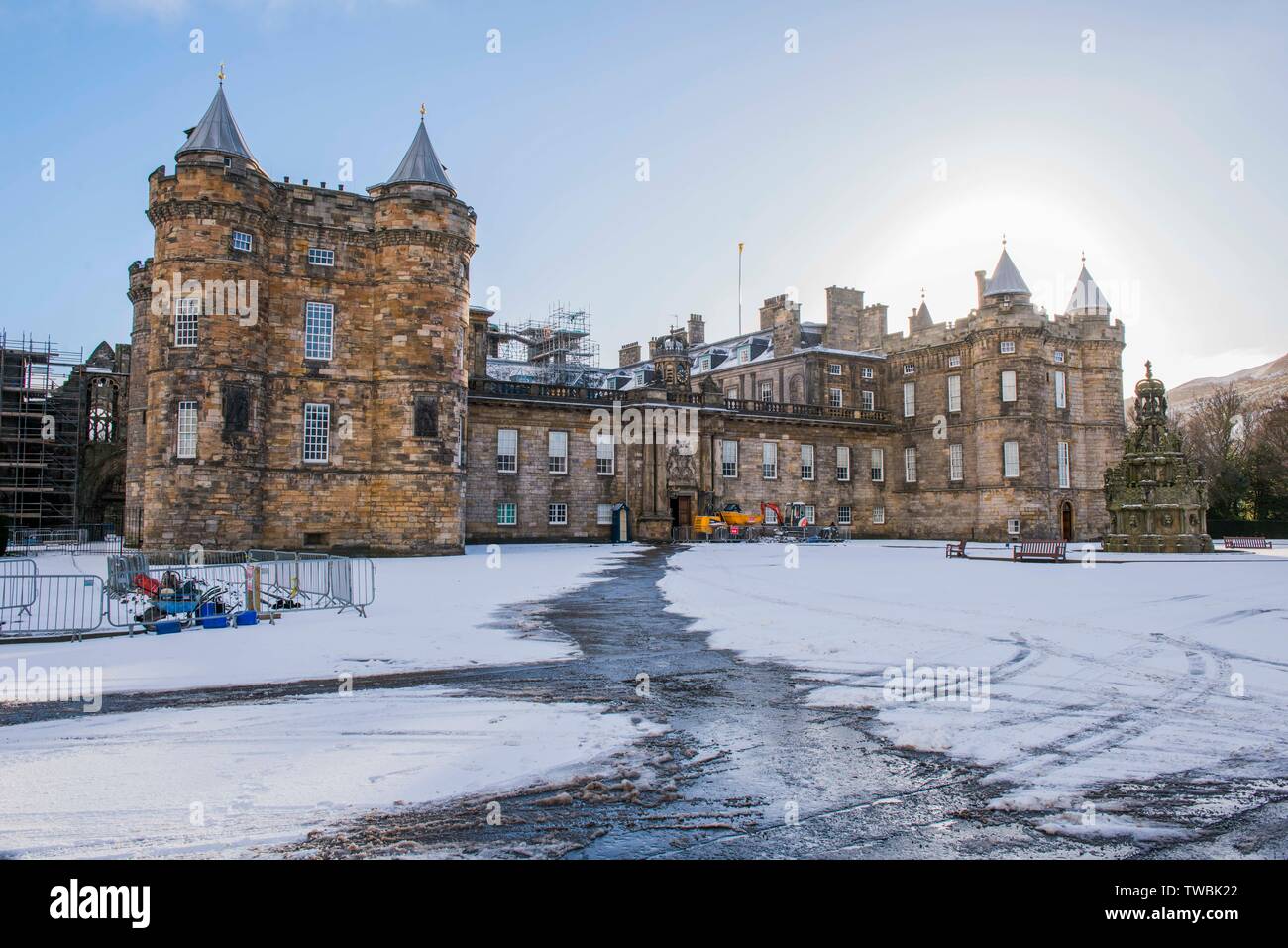 Palais de Holyroodhouse en hiver, Édimbourg, Écosse Photo Copyright Chris Watt Tel - 07887 info@chriswatt.com www.chriswatt.com 554 193 Banque D'Images