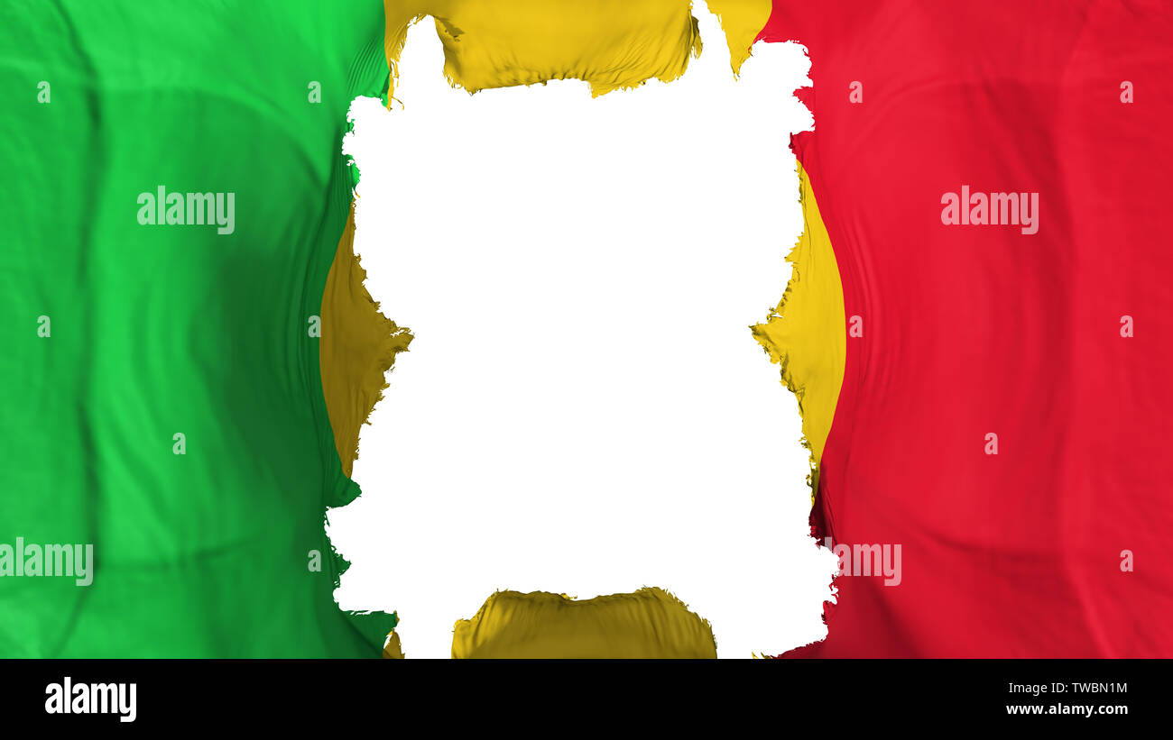Mali drapeau déchiré de vol Banque D'Images